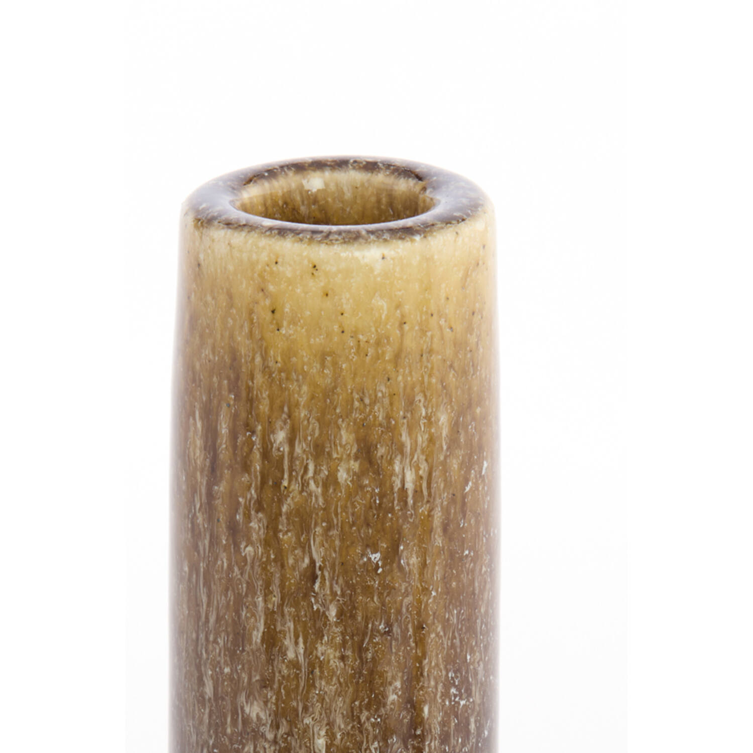 Candle stick Ø10x15,5 cm BURANO ceramics ocher y-olive green