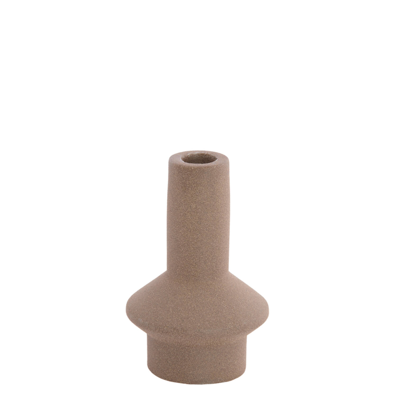 Candle stick Ø10x15,5 cm BURANO ceramics matt brown
