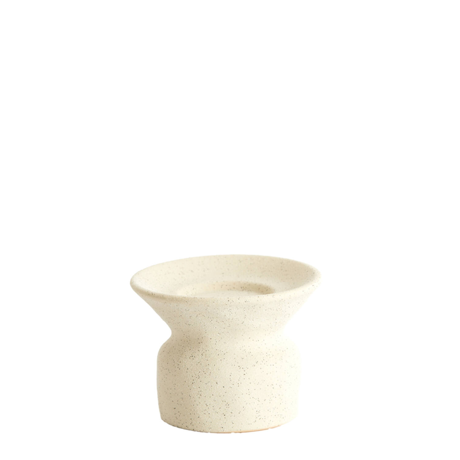 Kandelaar Ø12x9 cm ATRANI keramiek mat crème