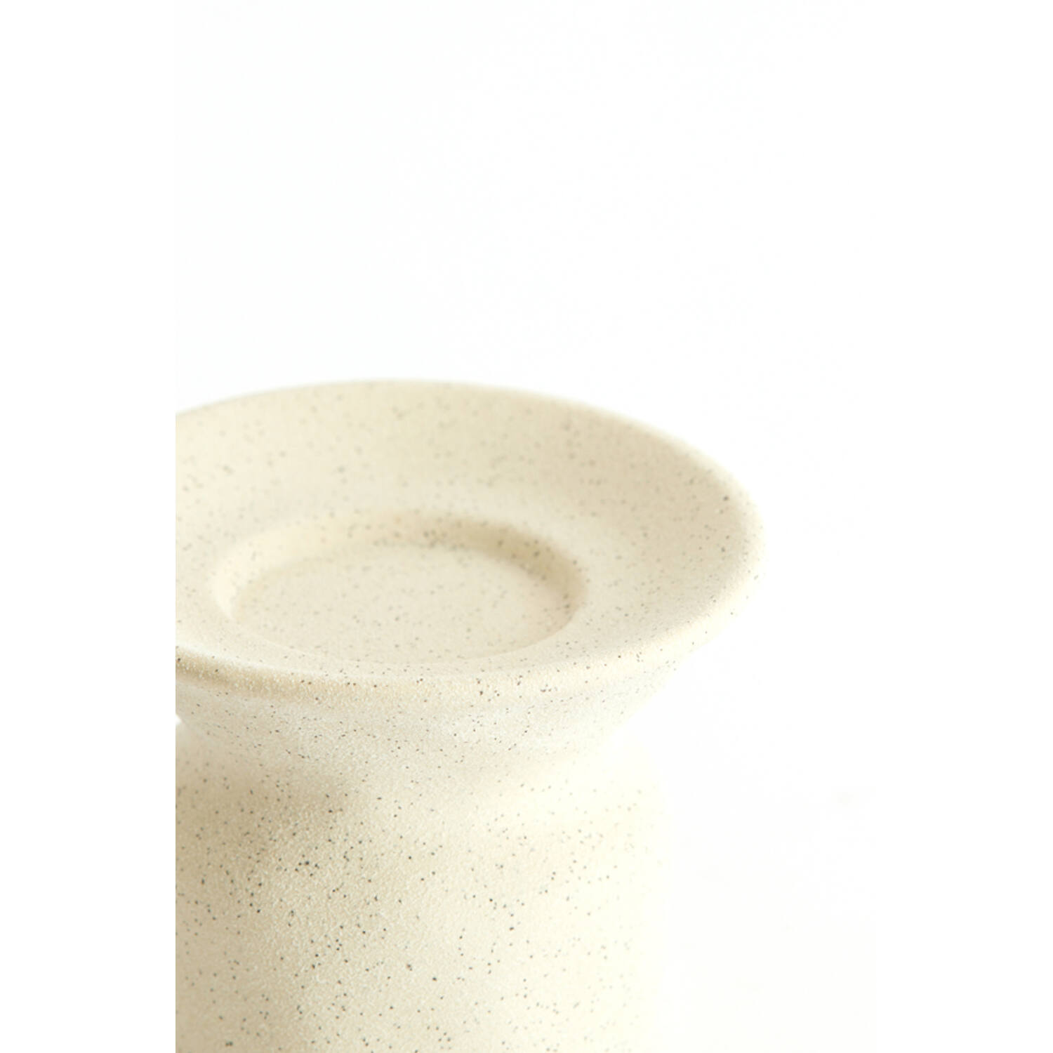 Kandelaar Ø12x9 cm ATRANI keramiek mat crème