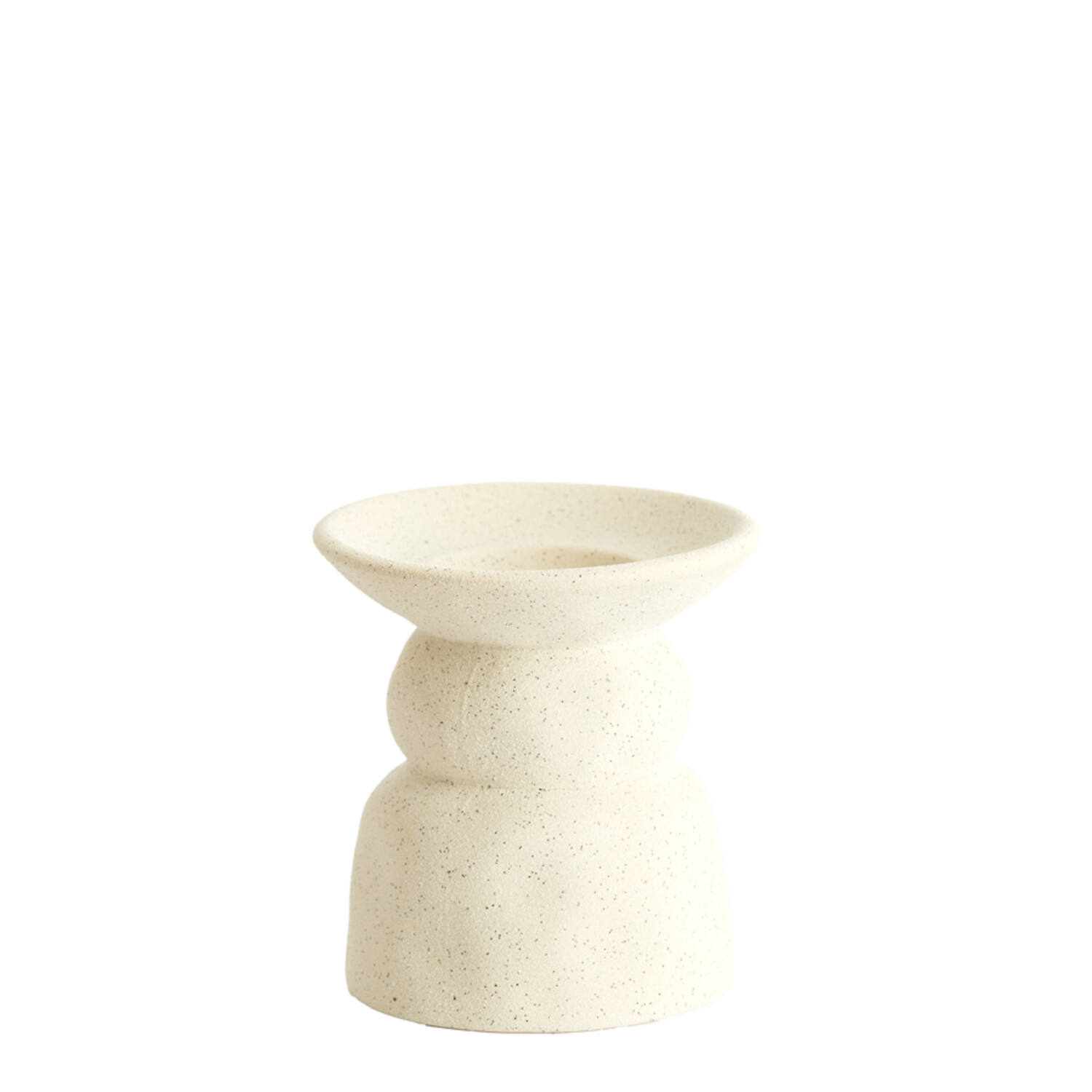 Kandelaar Ø11,5x12,5 cm ATRANI keramiek mat crème