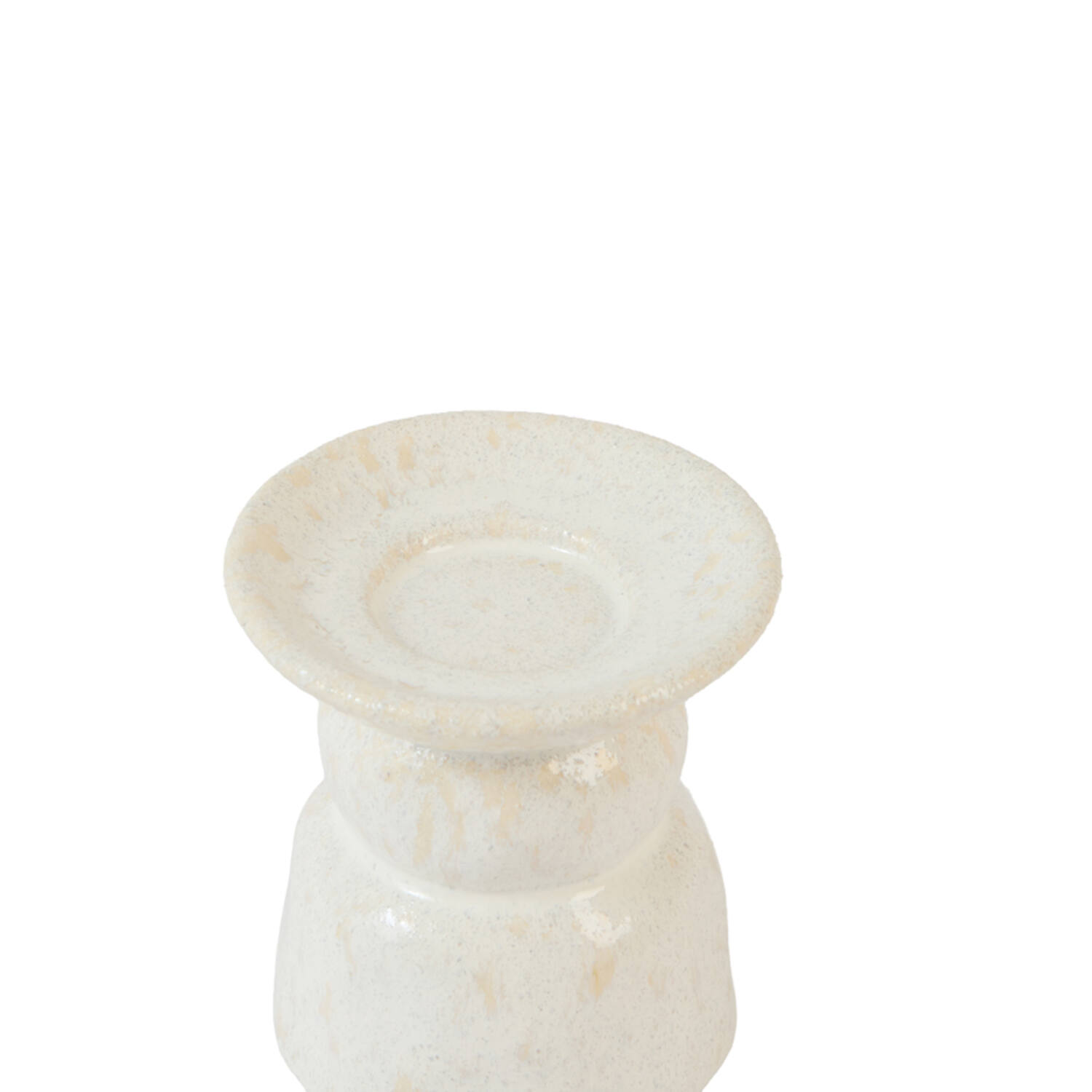 Candle holder Ø11,5x12,5 cm ATRANI ceramics shiny cream