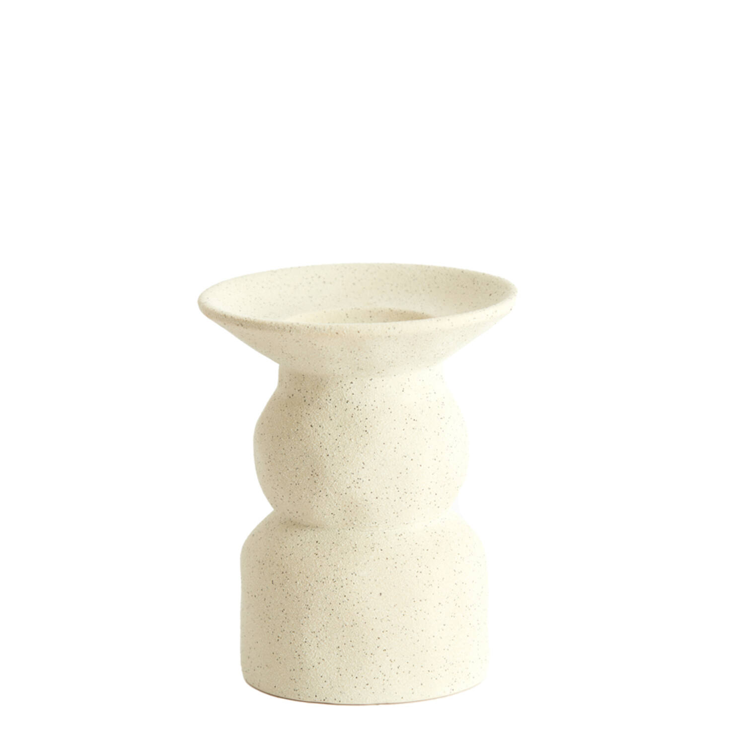 Kandelaar Ø12,5x15 cm ATRANI keramiek mat crème