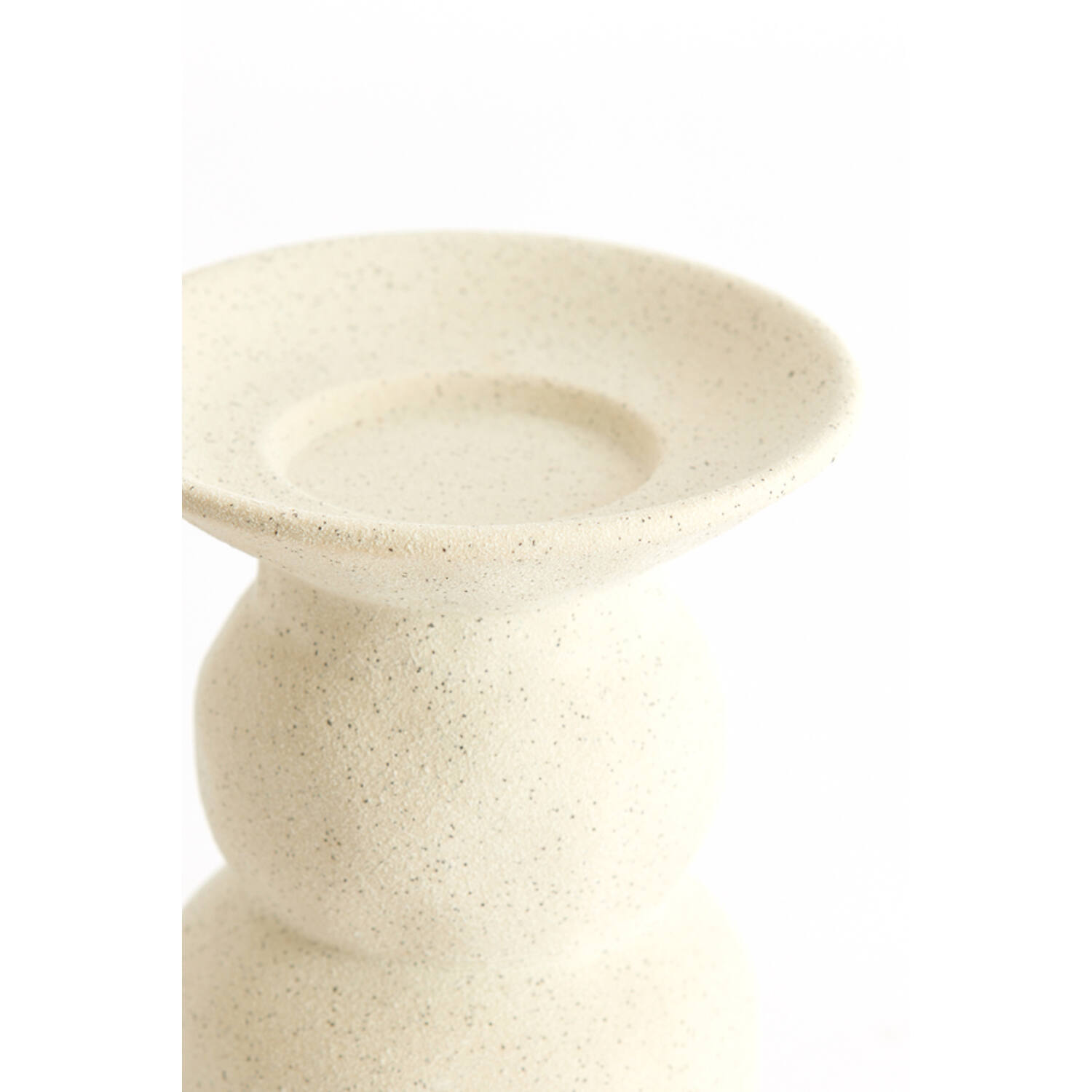Kandelaar Ø12,5x15 cm ATRANI keramiek mat crème