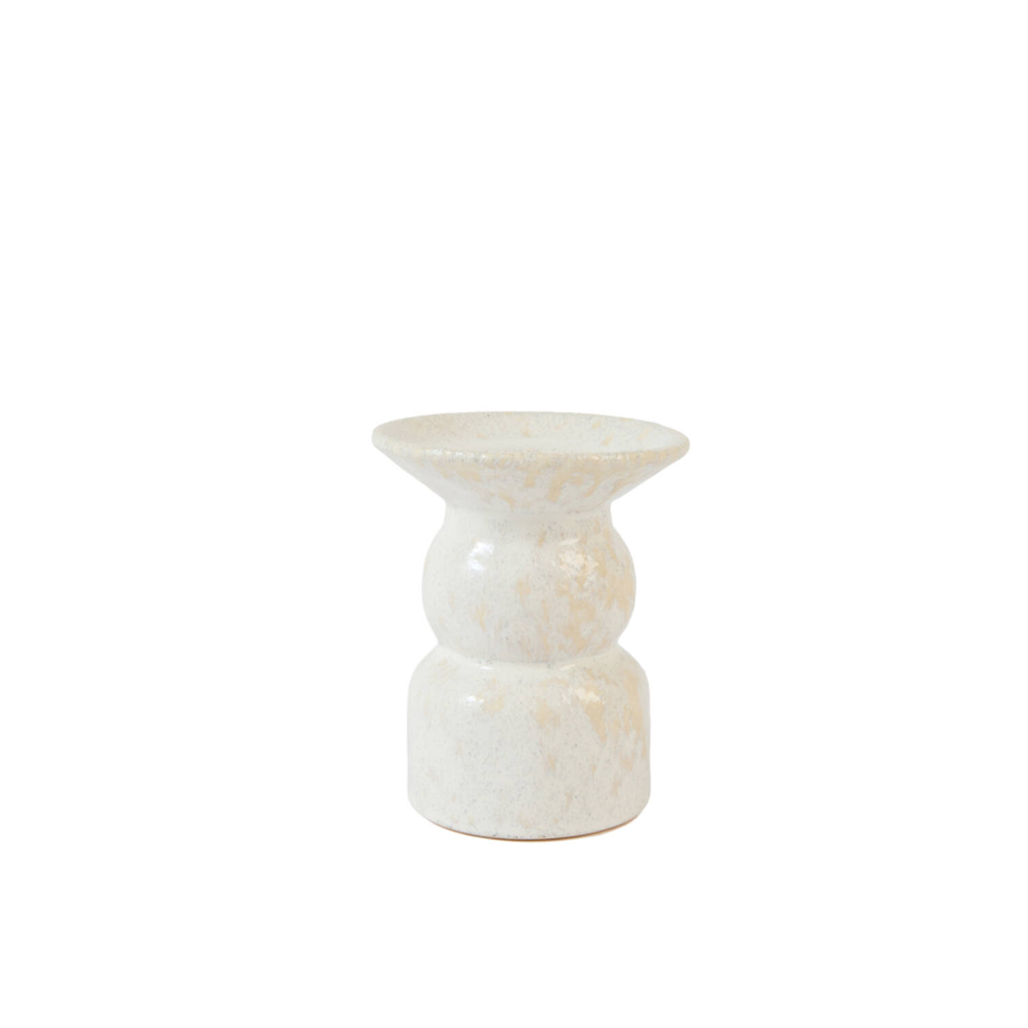 Candle holder Ø12,5x15 cm ATRANI ceramics shiny cream