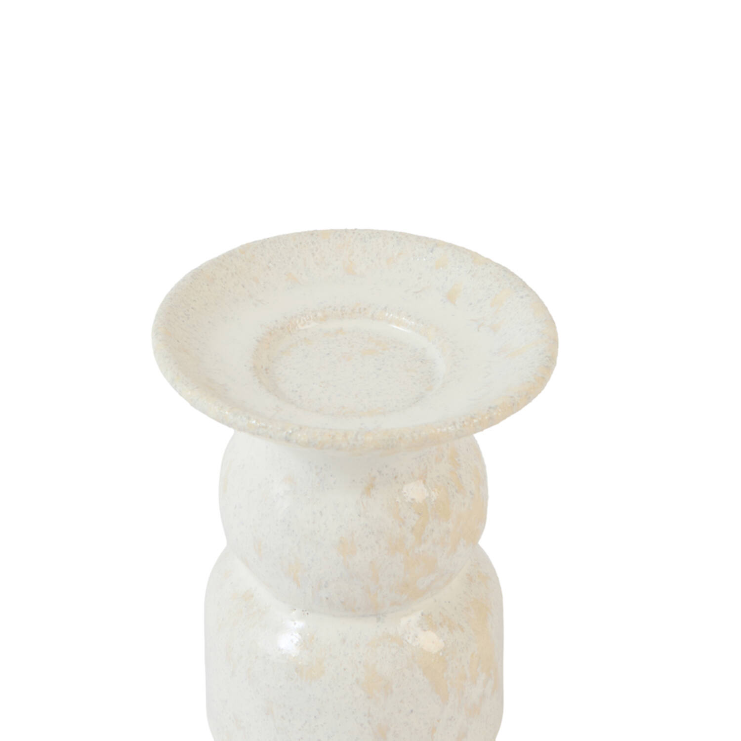 Candle holder Ø12,5x15 cm ATRANI ceramics shiny cream