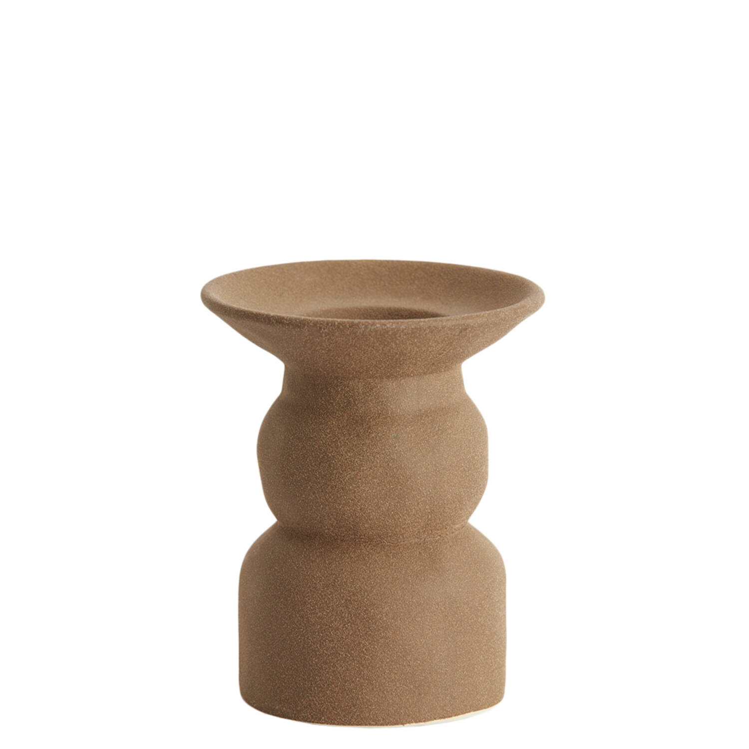 Candle holder Ø12,5x15 cm ATRANI ceramics matt brown