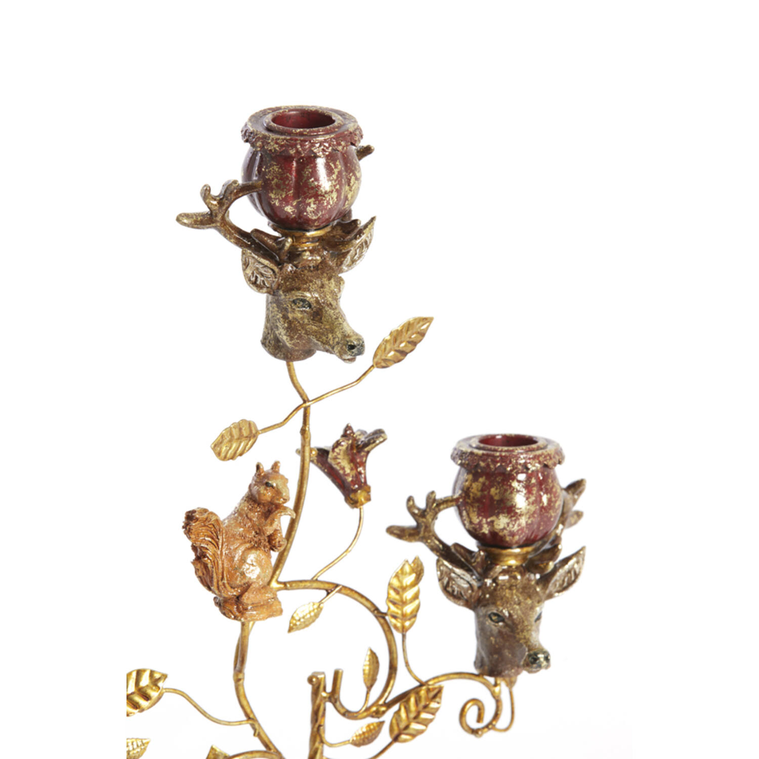 Candle stick 3L 29,5x12,5x44 cm SORYN burgundy+brown+gold