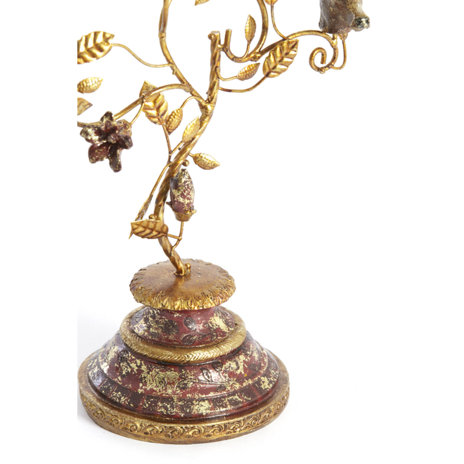 Candle stick 3L 29,5x12,5x44 cm SORYN burgundy+brown+gold