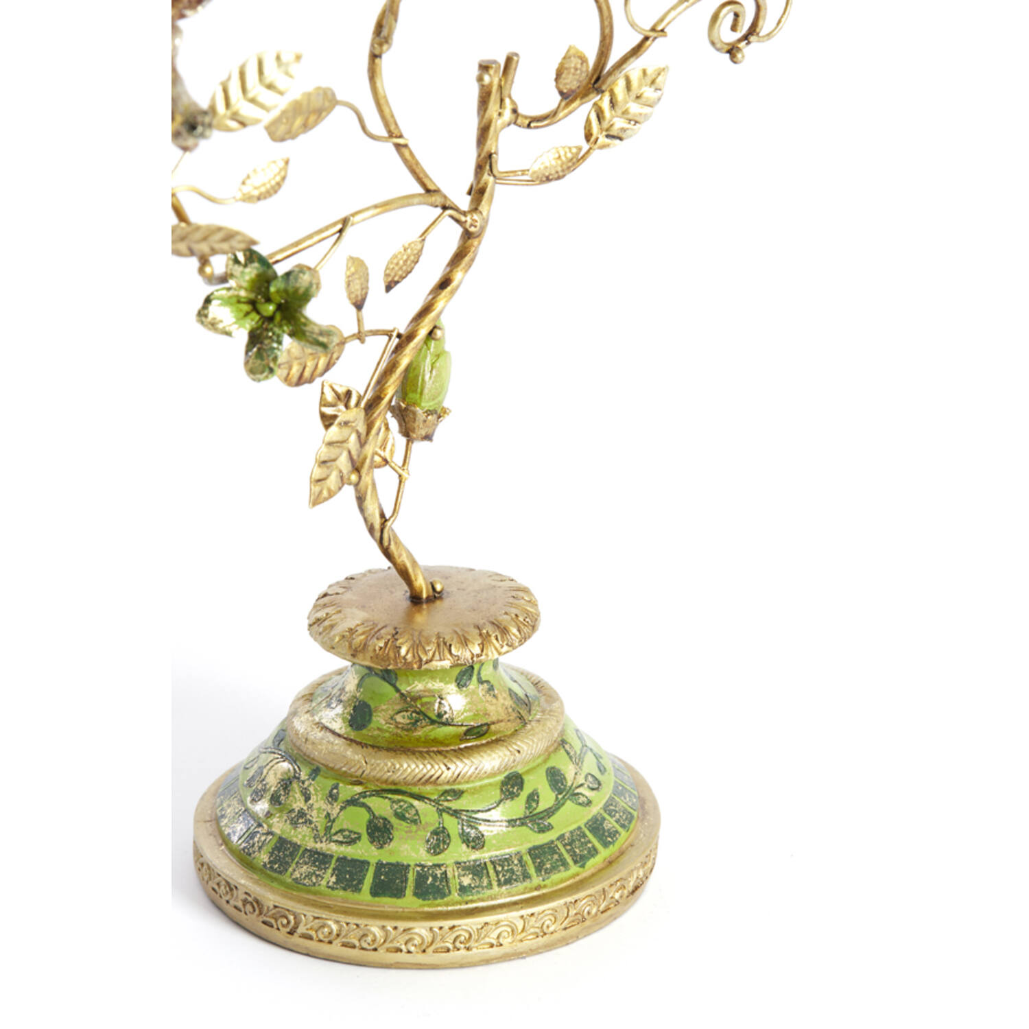Candle stick 3L 29,5x12,5x44 cm SORYN green+brown+gold