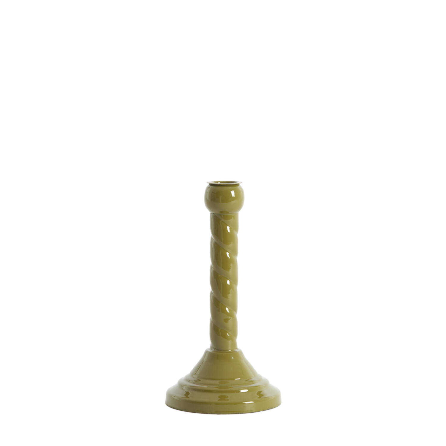 Candle stick Ø10x21 cm NALEIRA olive green