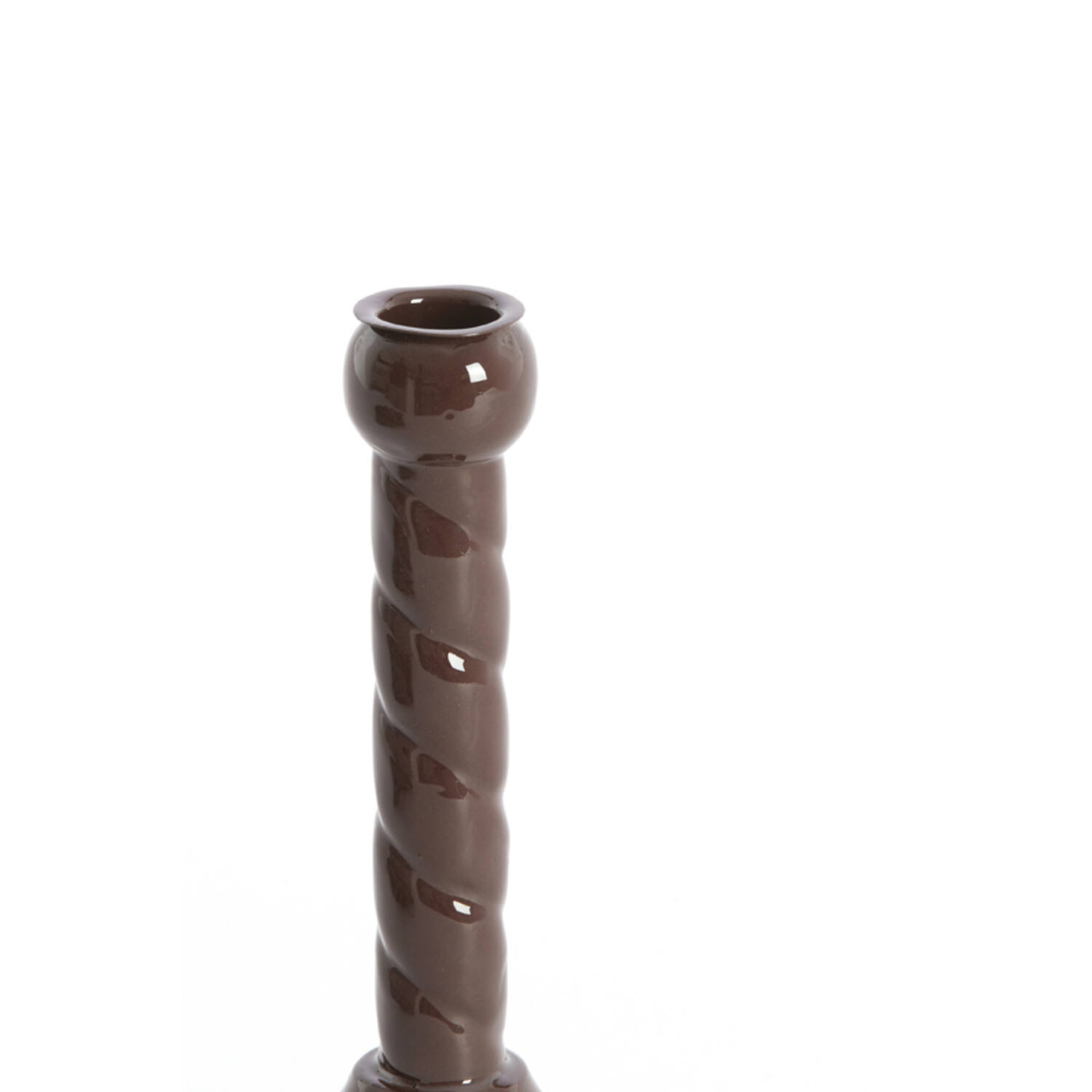 Candle stick Ø10x21 cm NALEIRA dark brown