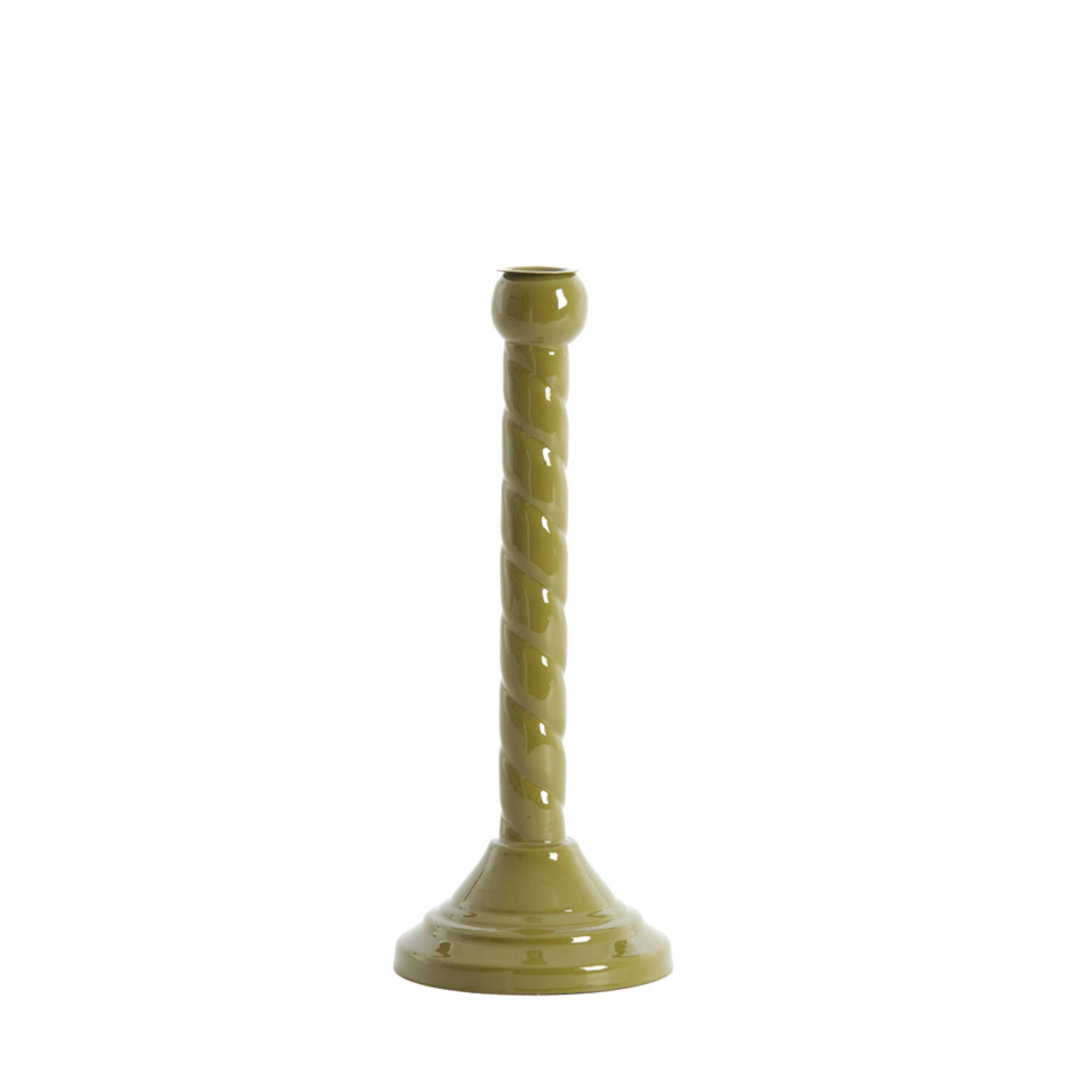 Candle stick Ø10x28 cm NALEIRA olive green