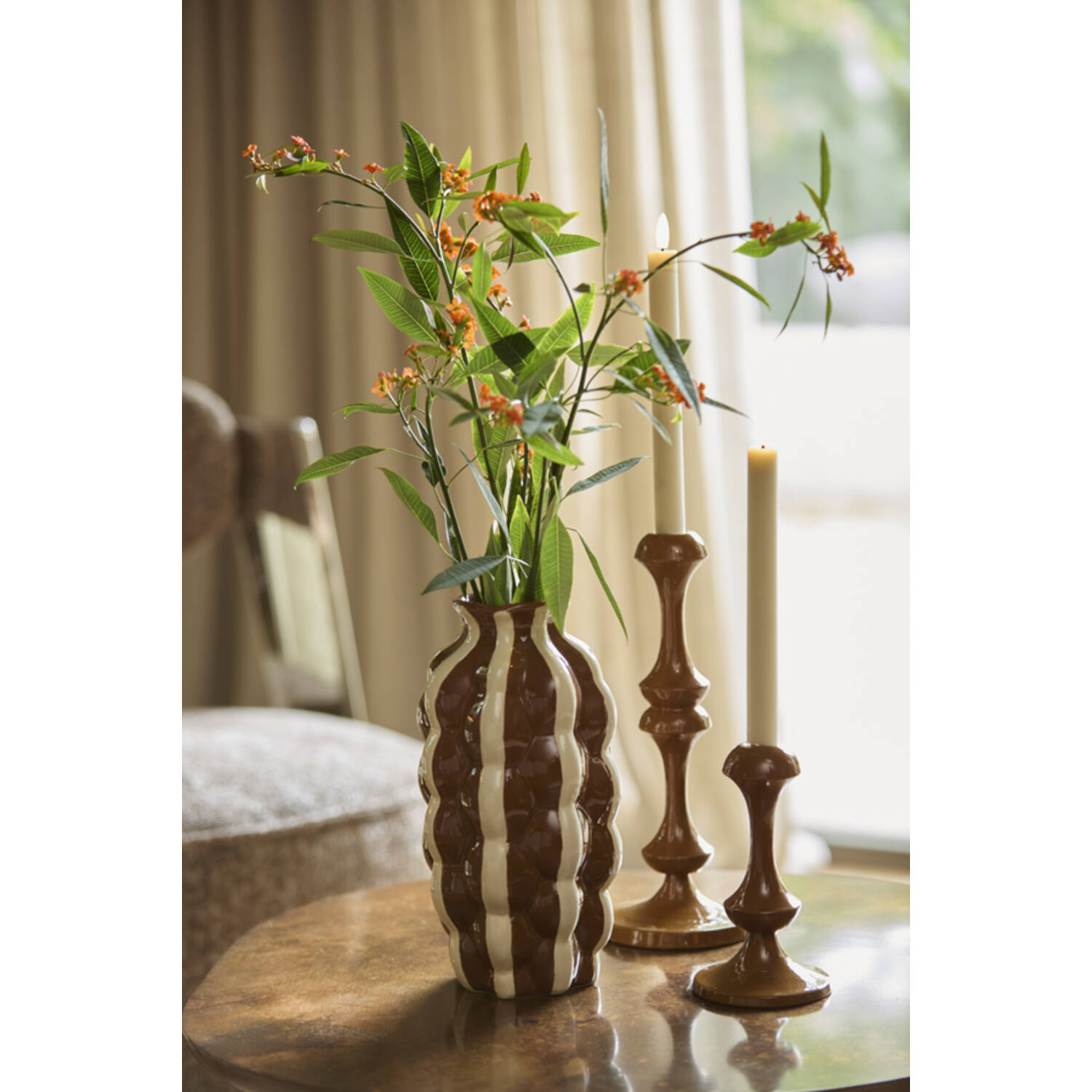 Candle stick Ø10x18 cm ISARA caramel