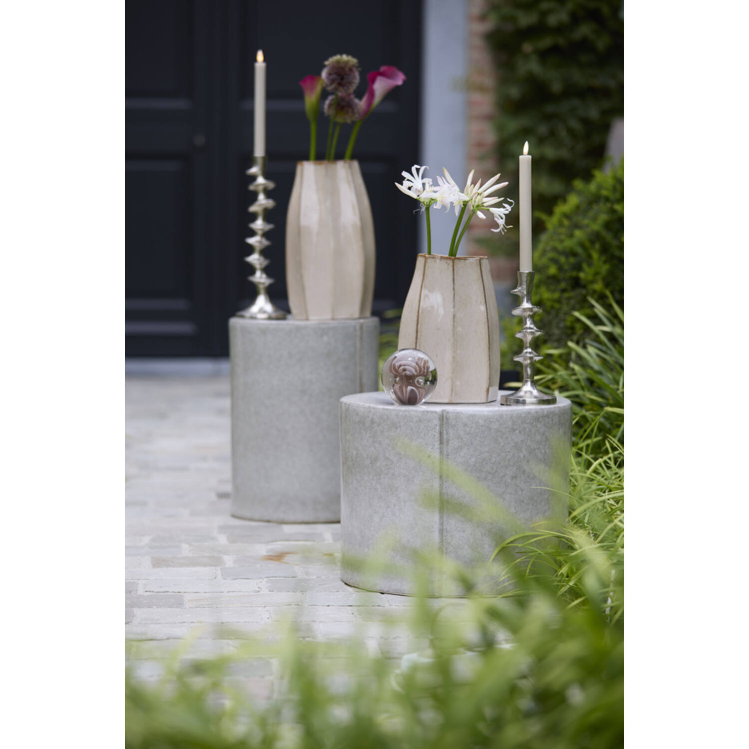 Candle stick Ø10x25 cm ZIREYA raw nickel