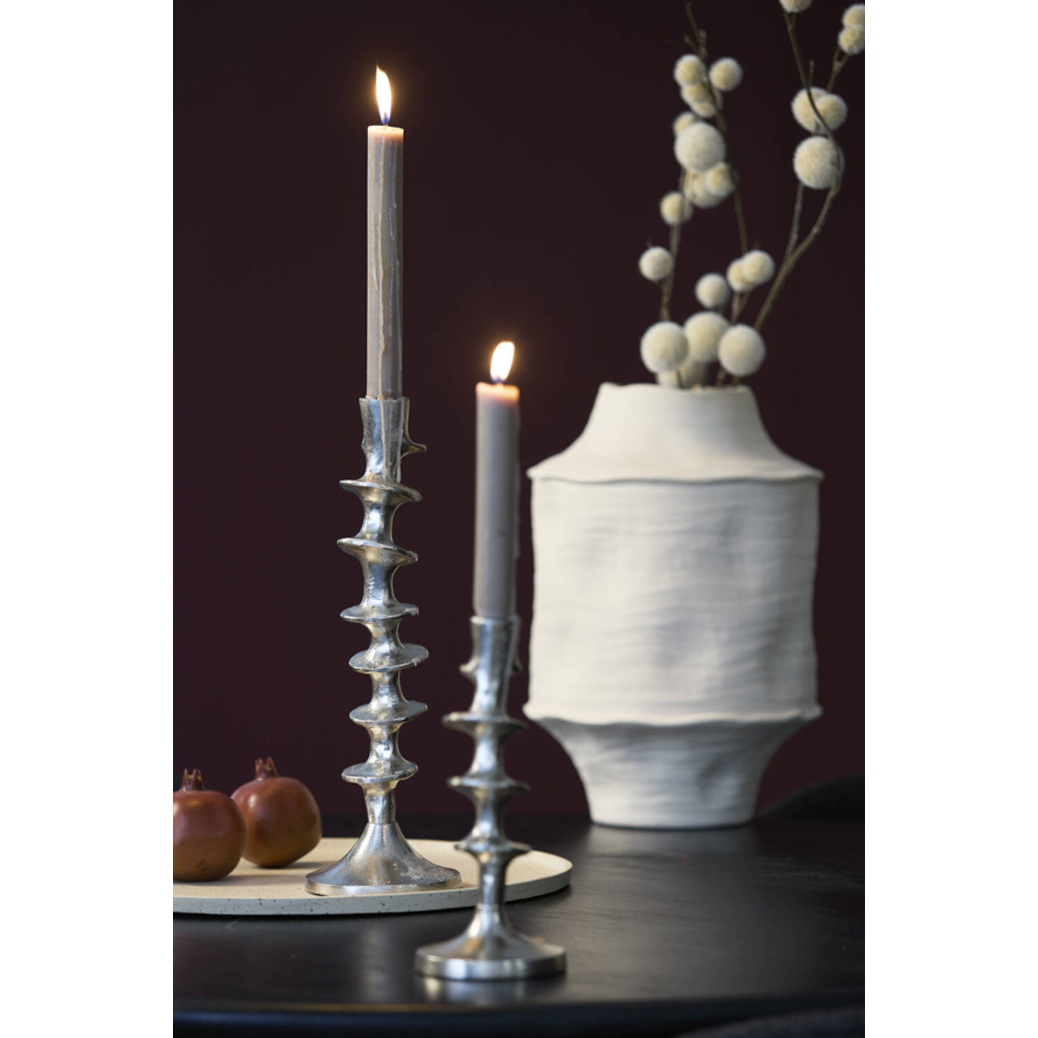 Candle stick Ø12x37 cm ZIREYA raw nickel