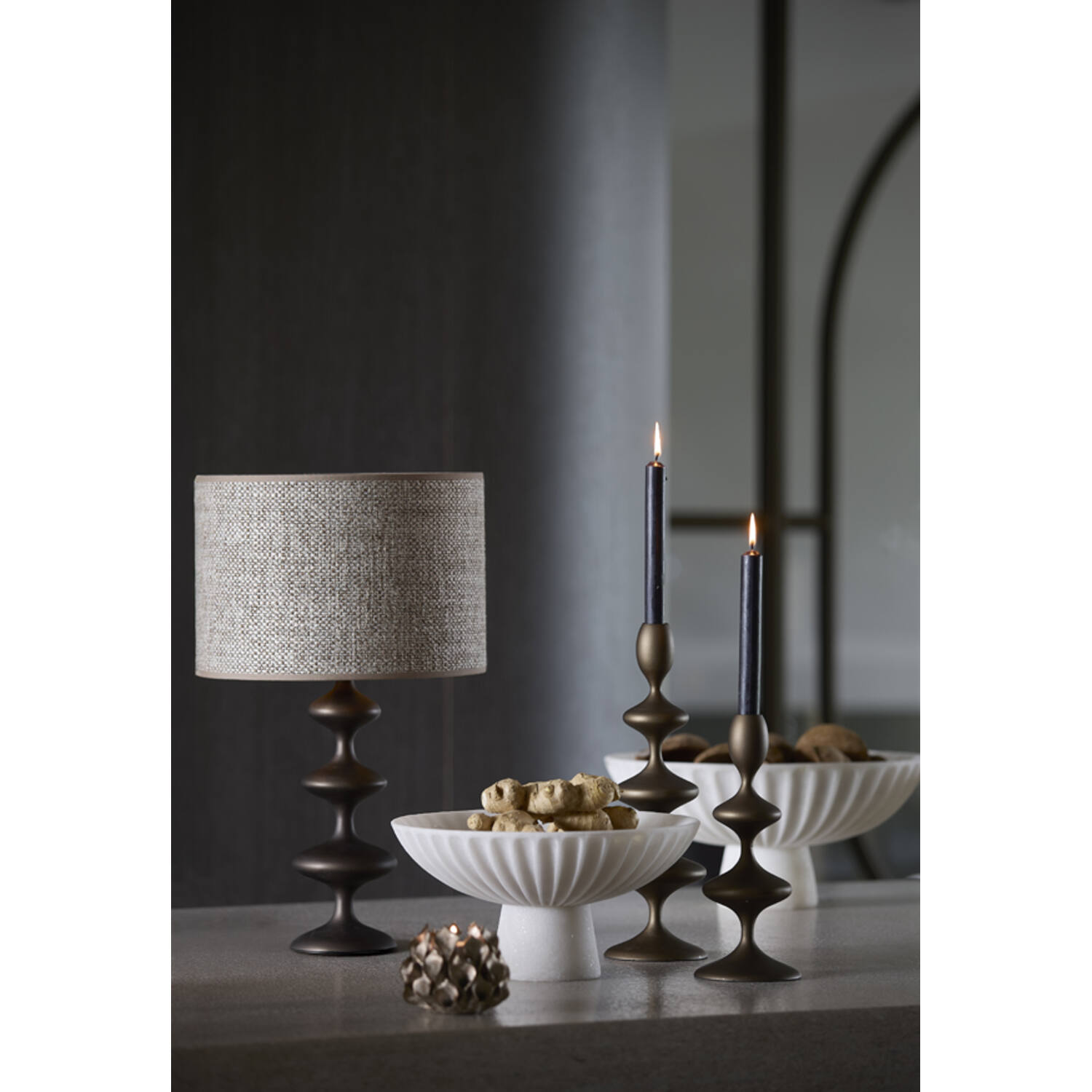 Candle stick Ø10x27 cm VIREEN brown-bronze