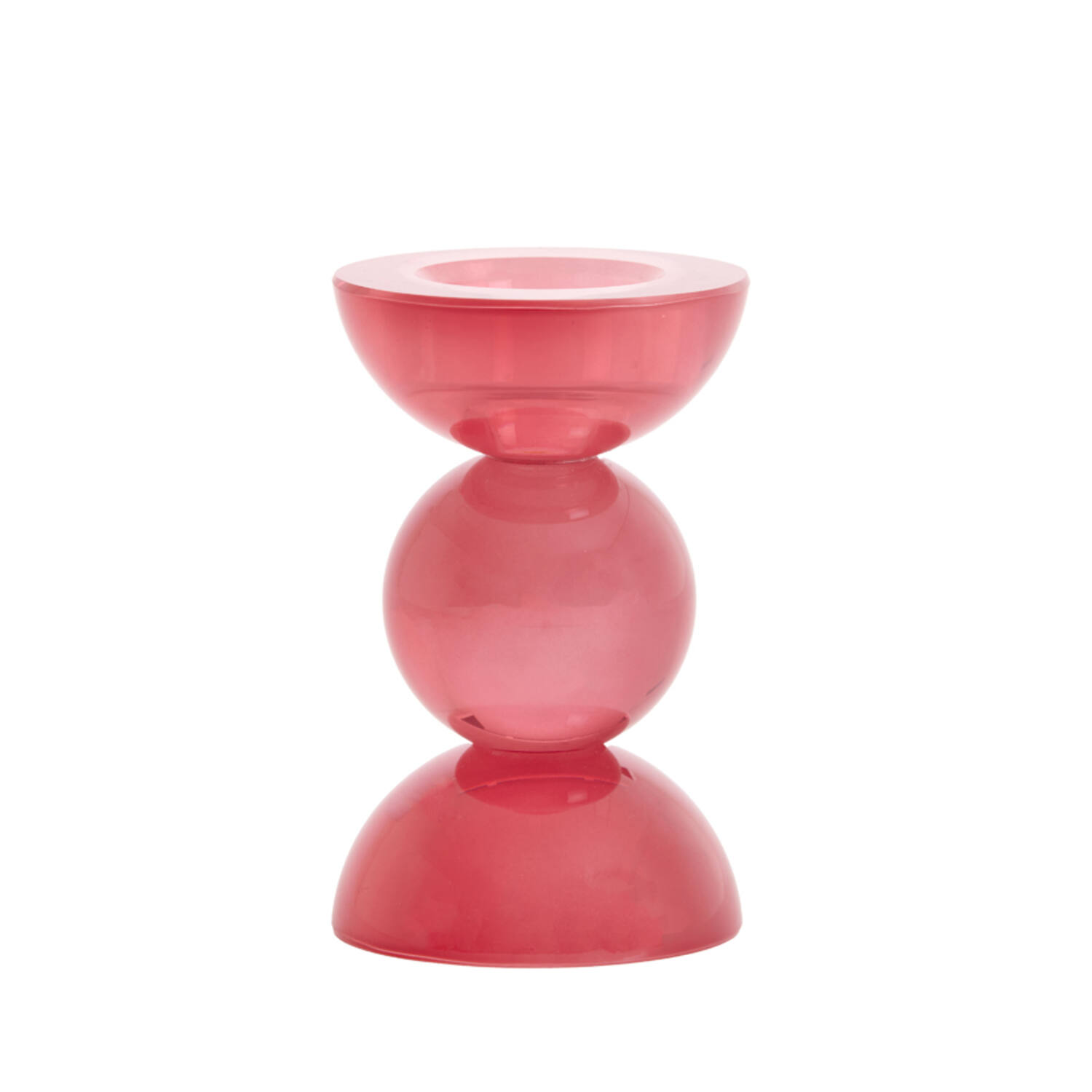 Candle stick Ø8x12 cm ITINGA glass milky coral