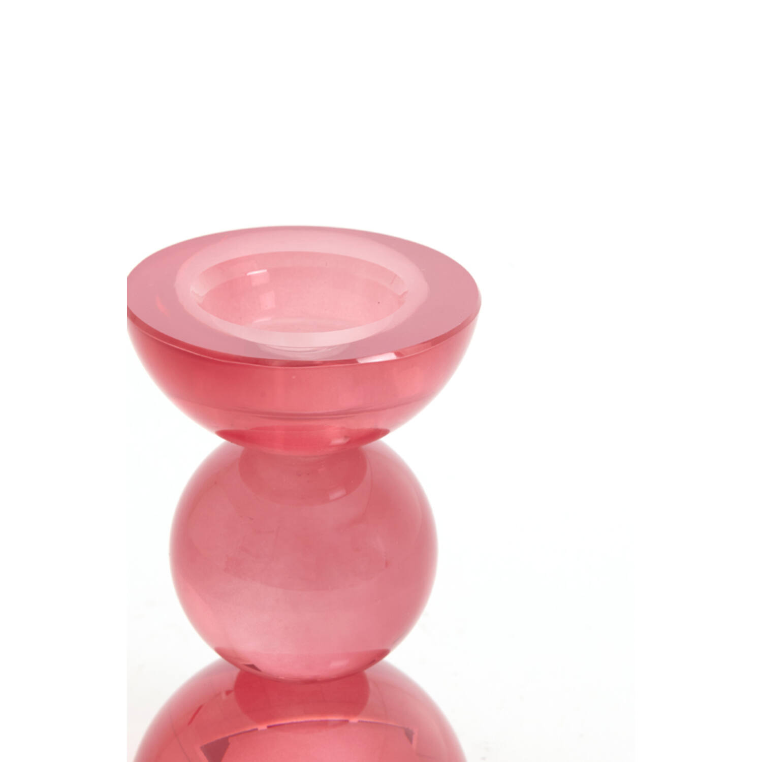 Candle stick Ø8x12 cm ITINGA glass milky coral