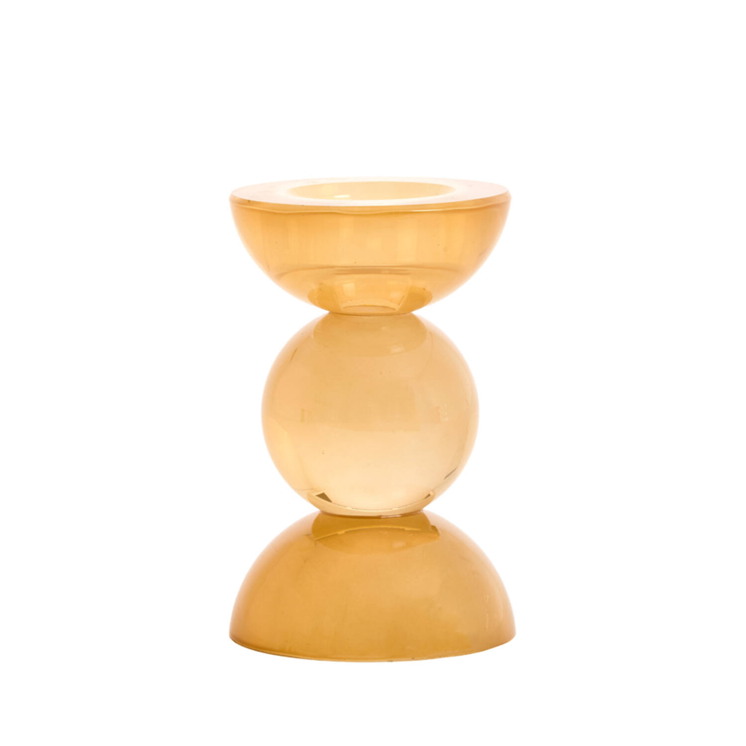 Candle stick Ø8x12 cm ITINGA glass milky amber