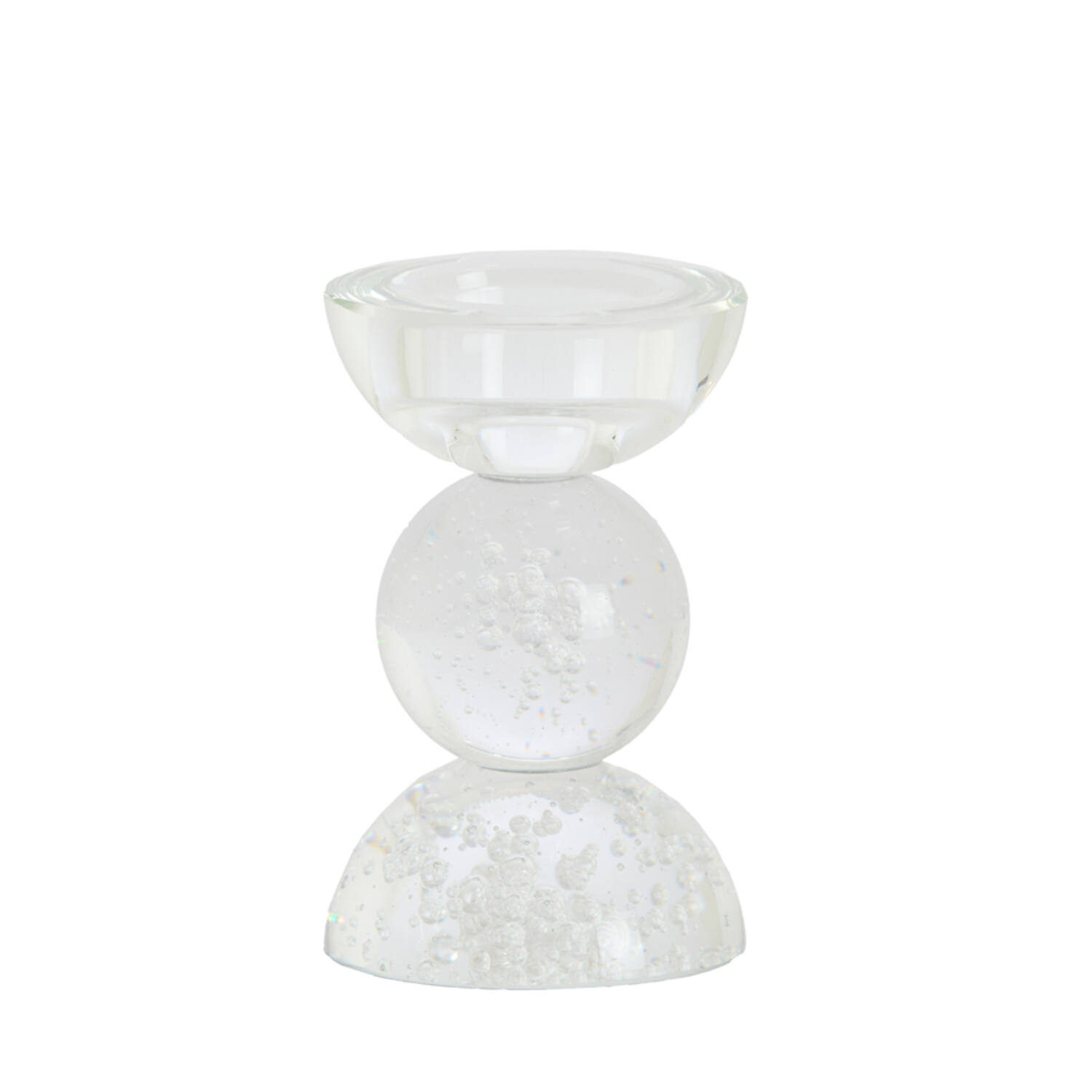 Candle stick Ø8x12 cm ITINGA glass bubble clear