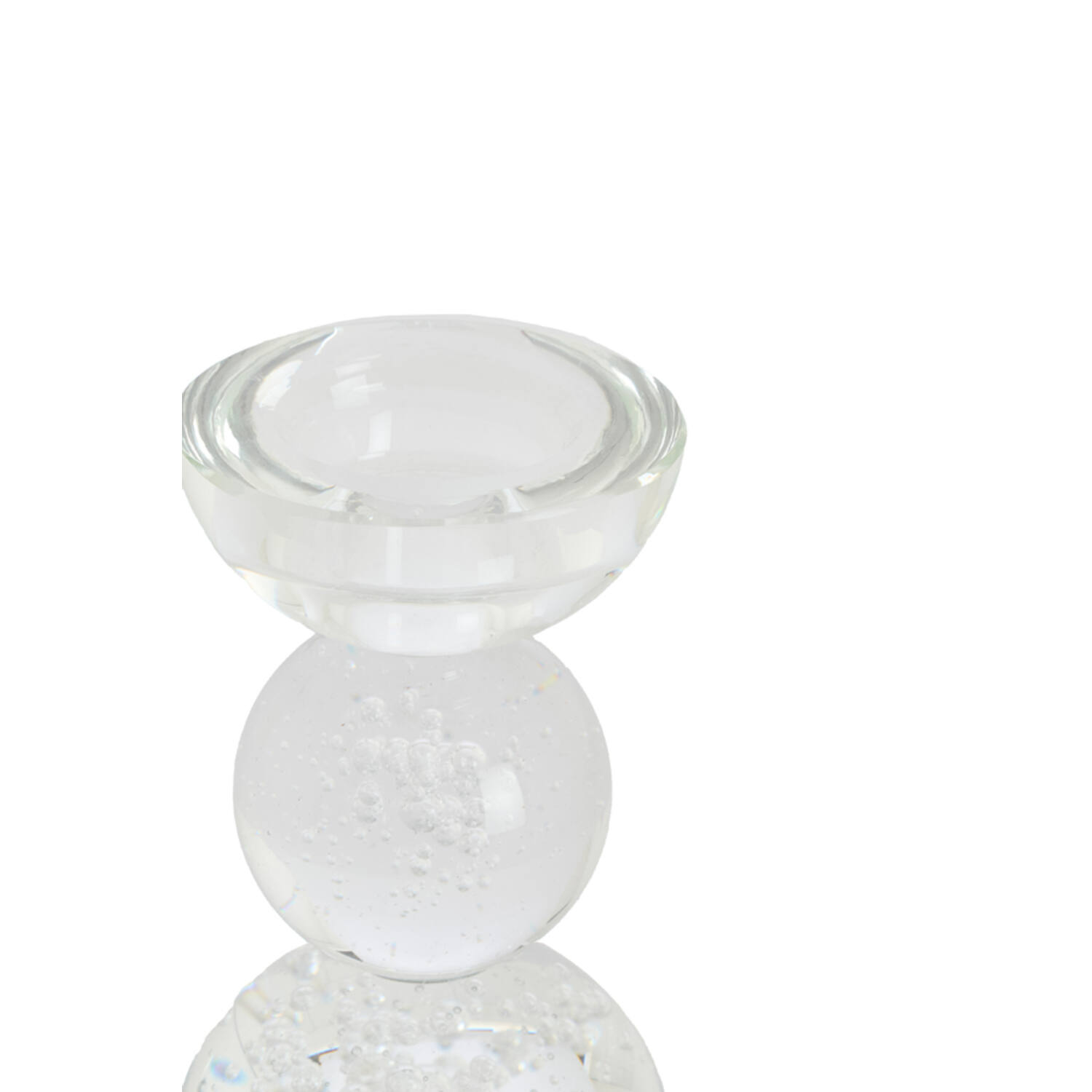 Candle stick Ø8x12 cm ITINGA glass bubble clear