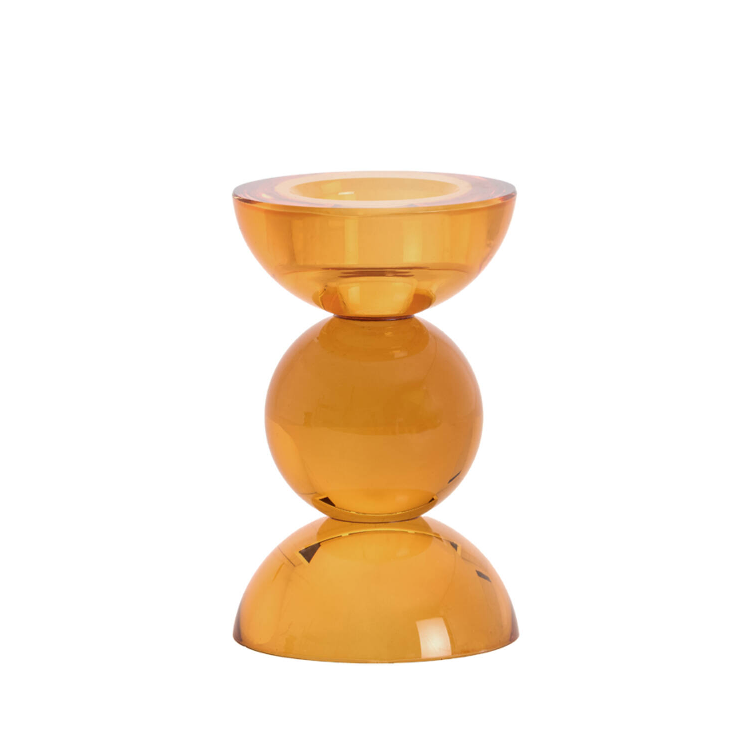 Candle stick Ø8x12 cm ITINGA glass orange
