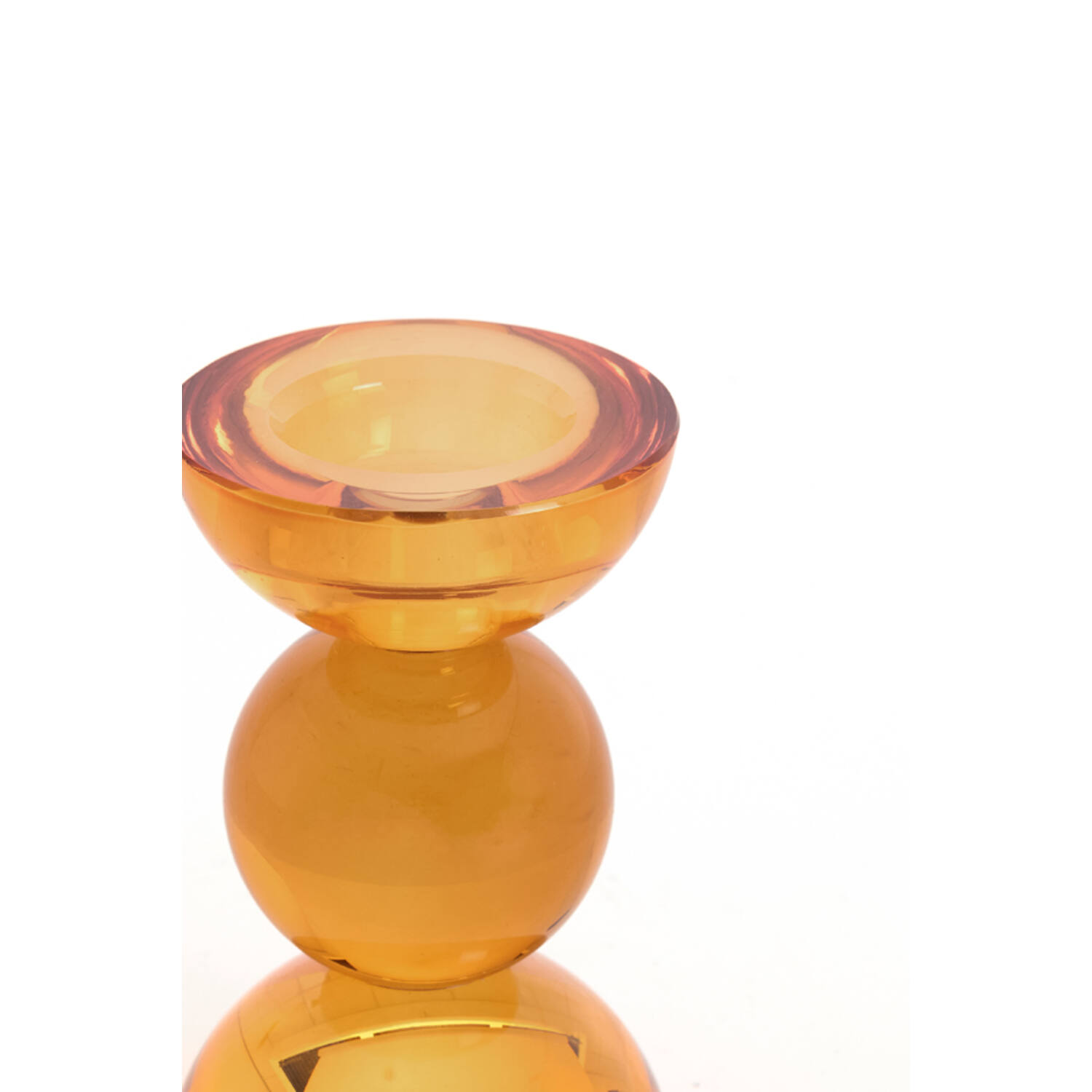 Candle stick Ø8x12 cm ITINGA glass orange