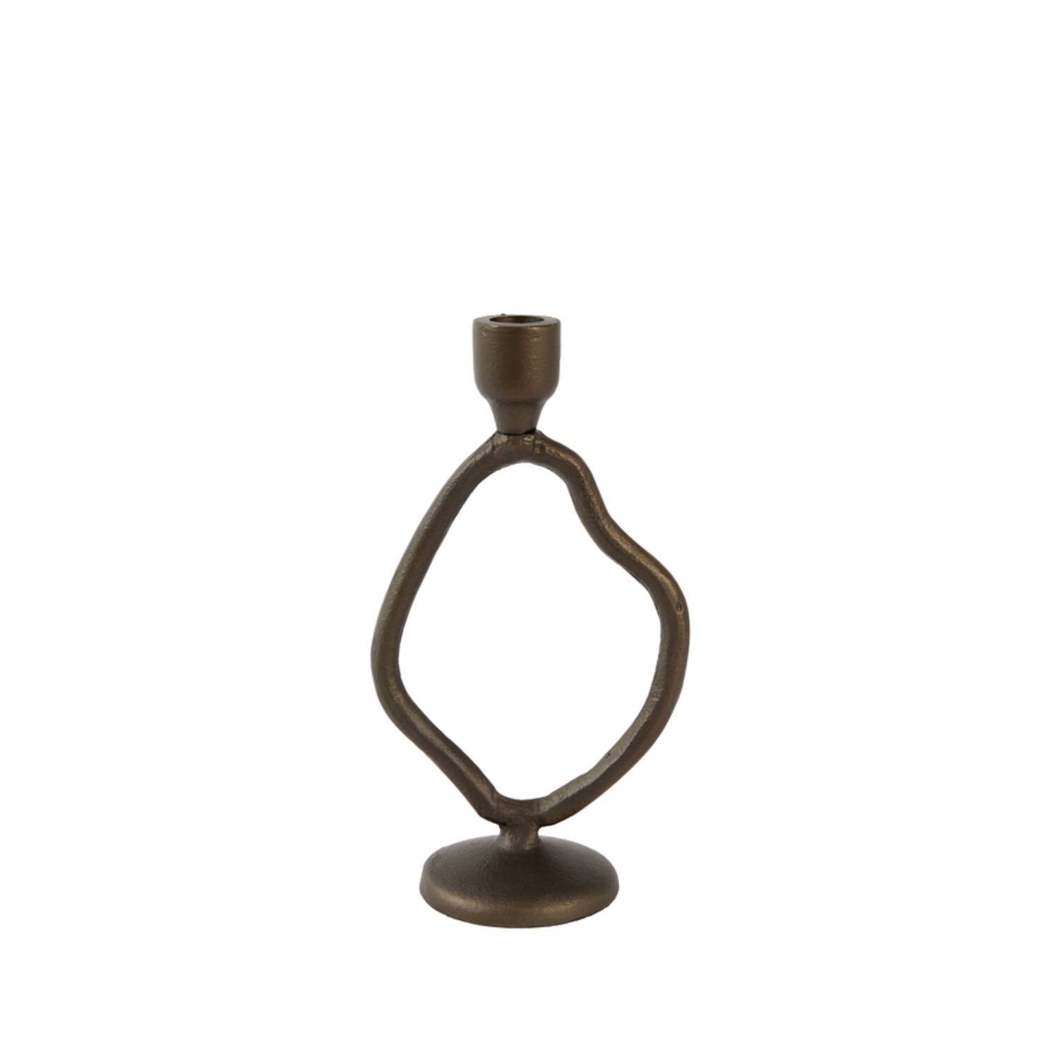 Candle stick 14x9x25,5 cm JEZRA matt brown-bronze