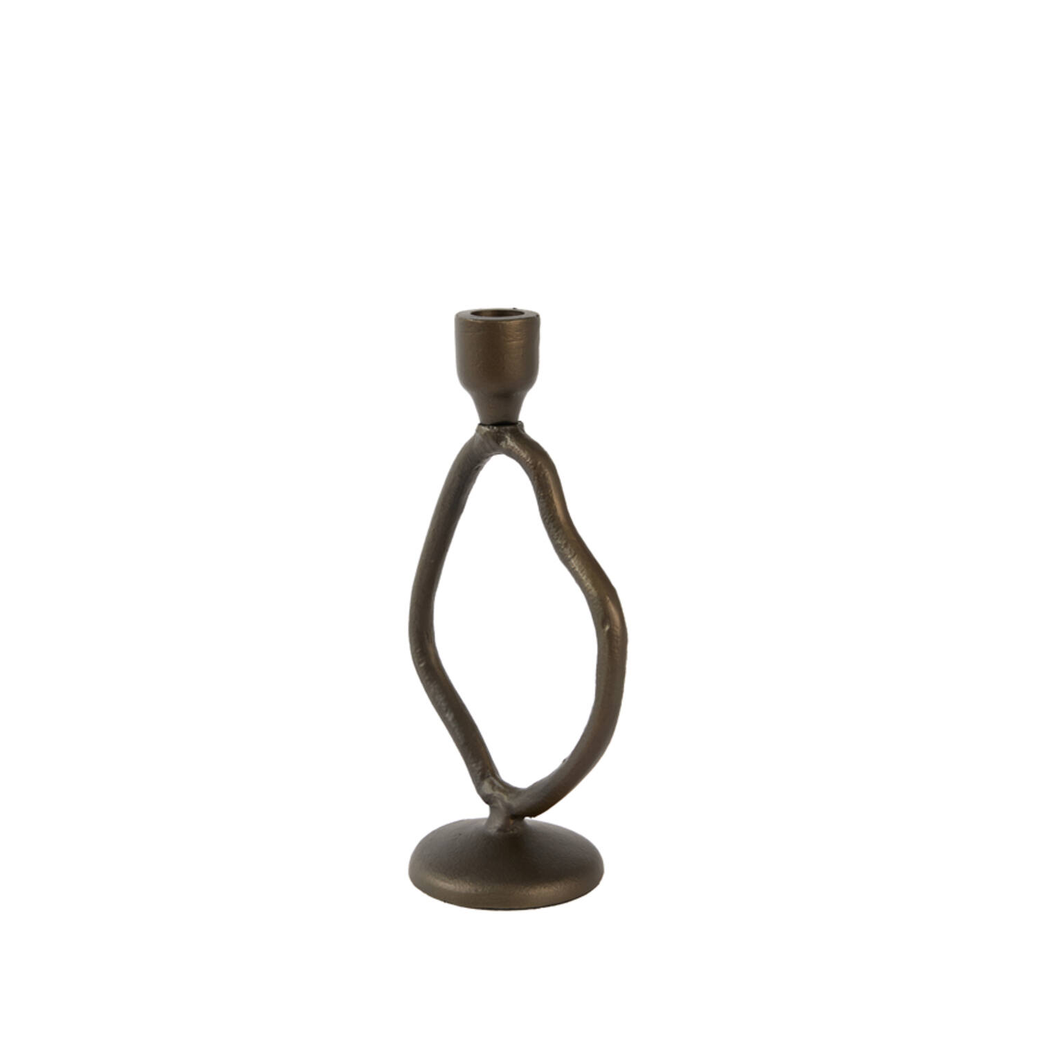 Candle stick 14x9x25,5 cm JEZRA matt brown-bronze