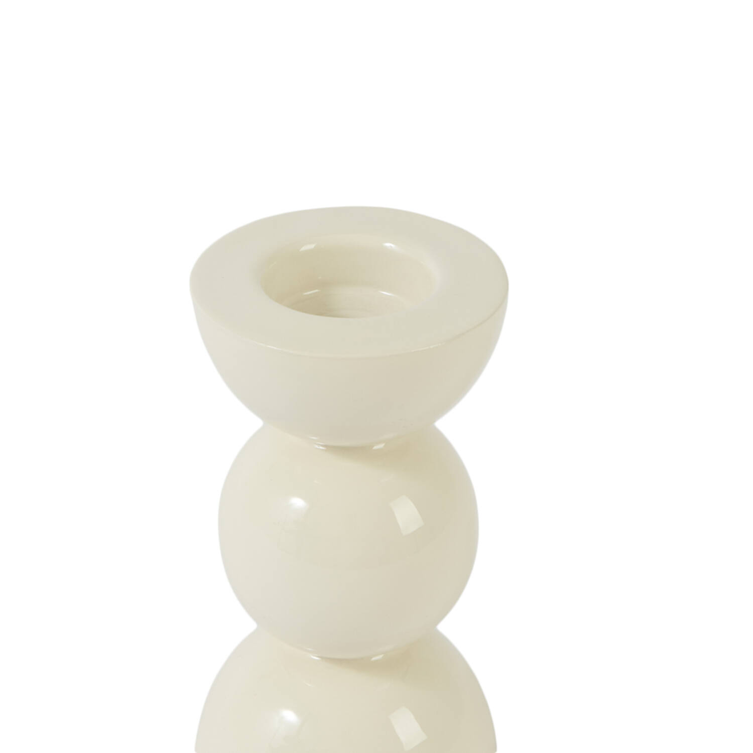 Candle stick Ø7,5x14 cm NYONS shiny cream