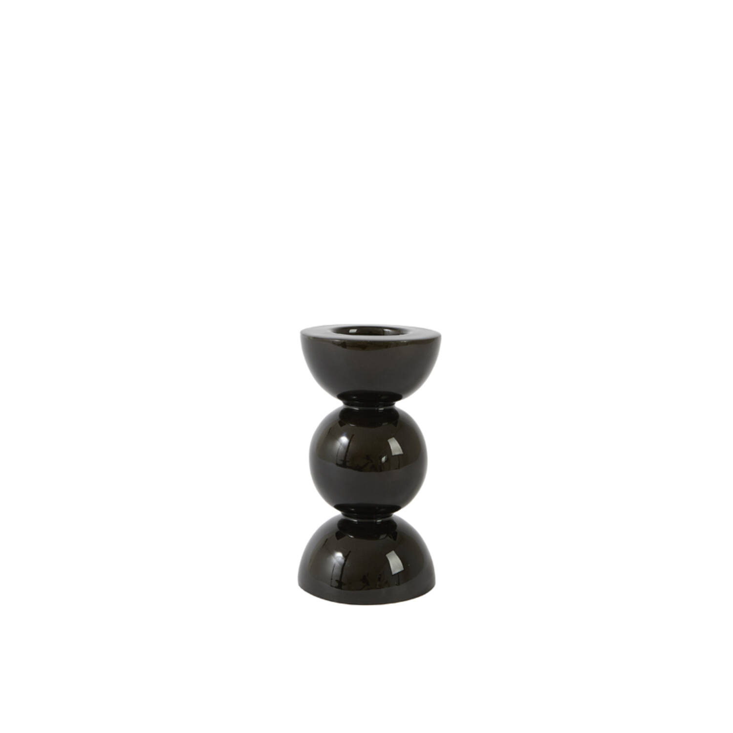 Candle stick Ø7,5x14 cm NYONS shiny brown-bronze