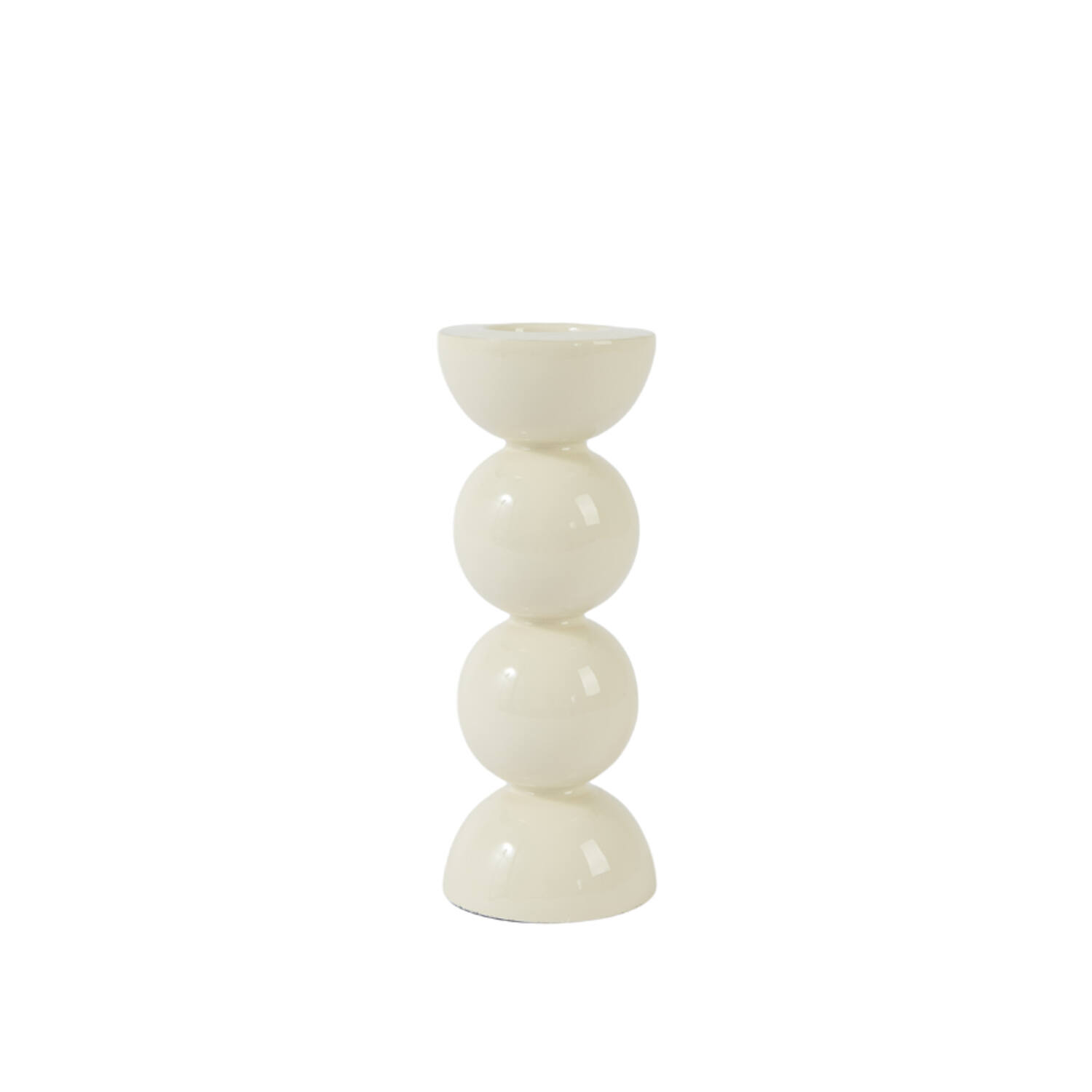 Candle stick Ø7,5x20,5 cm NYONS shiny cream