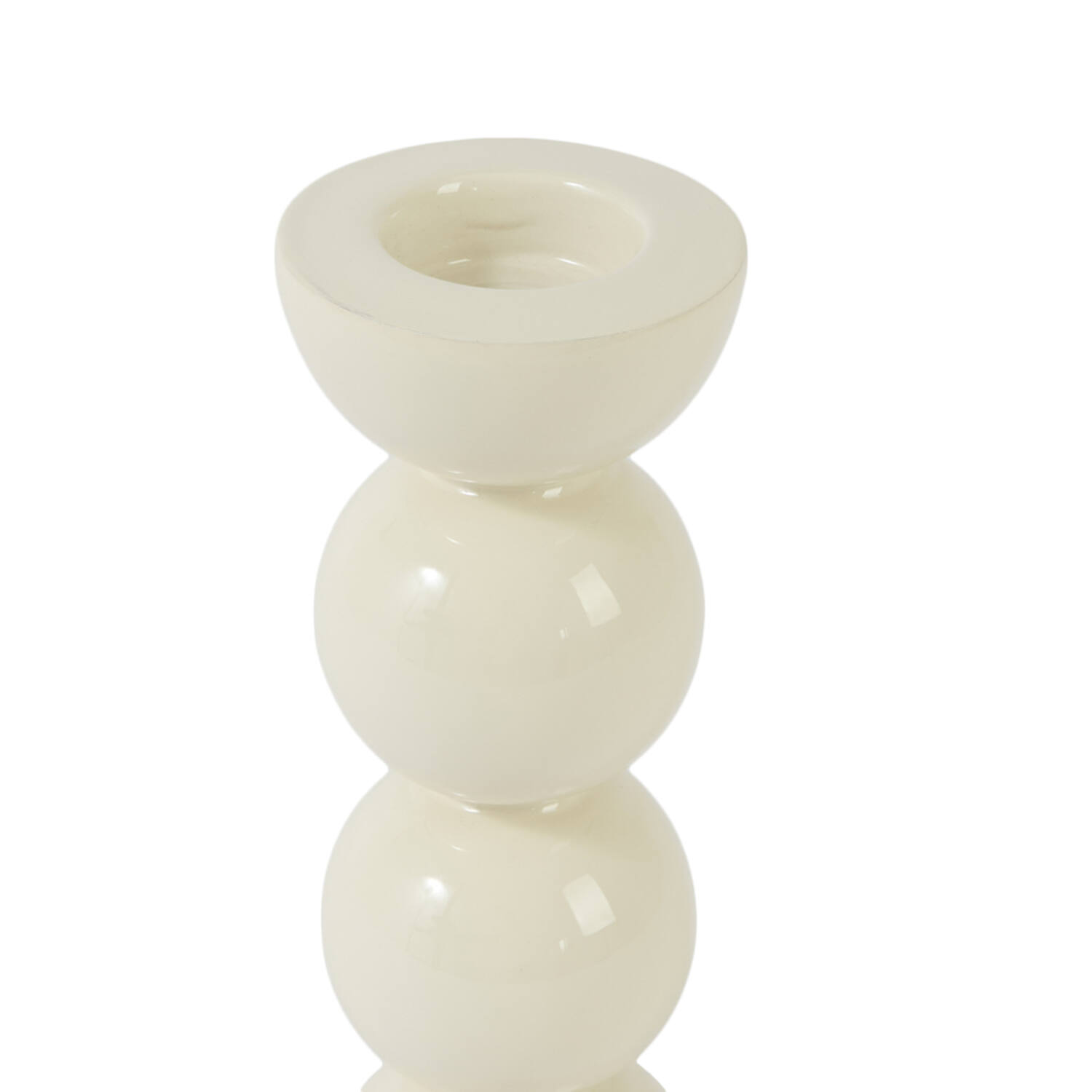 Candle stick Ø7,5x20,5 cm NYONS shiny cream