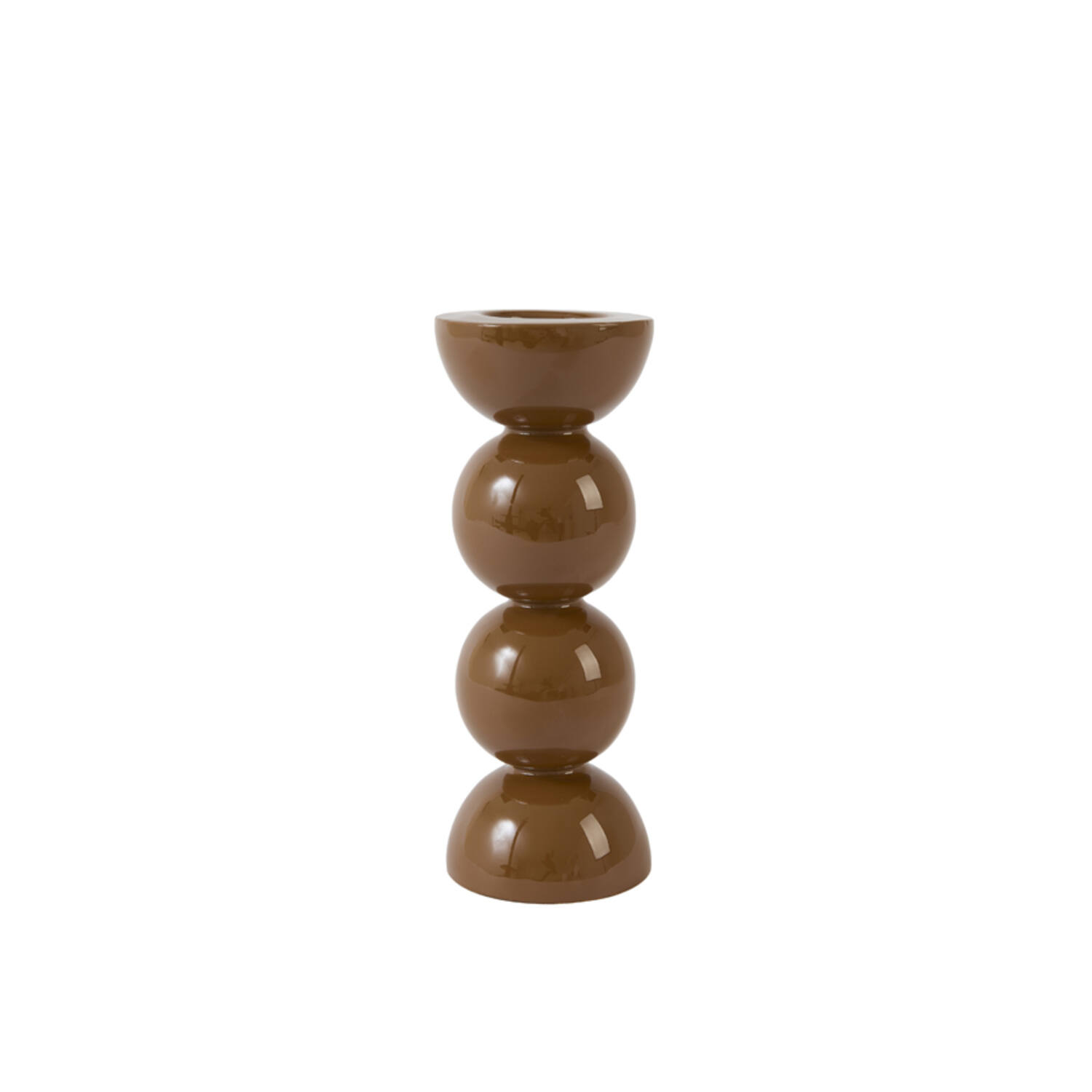 Candle stick Ø7,5x20,5 cm NYONS shiny caramel