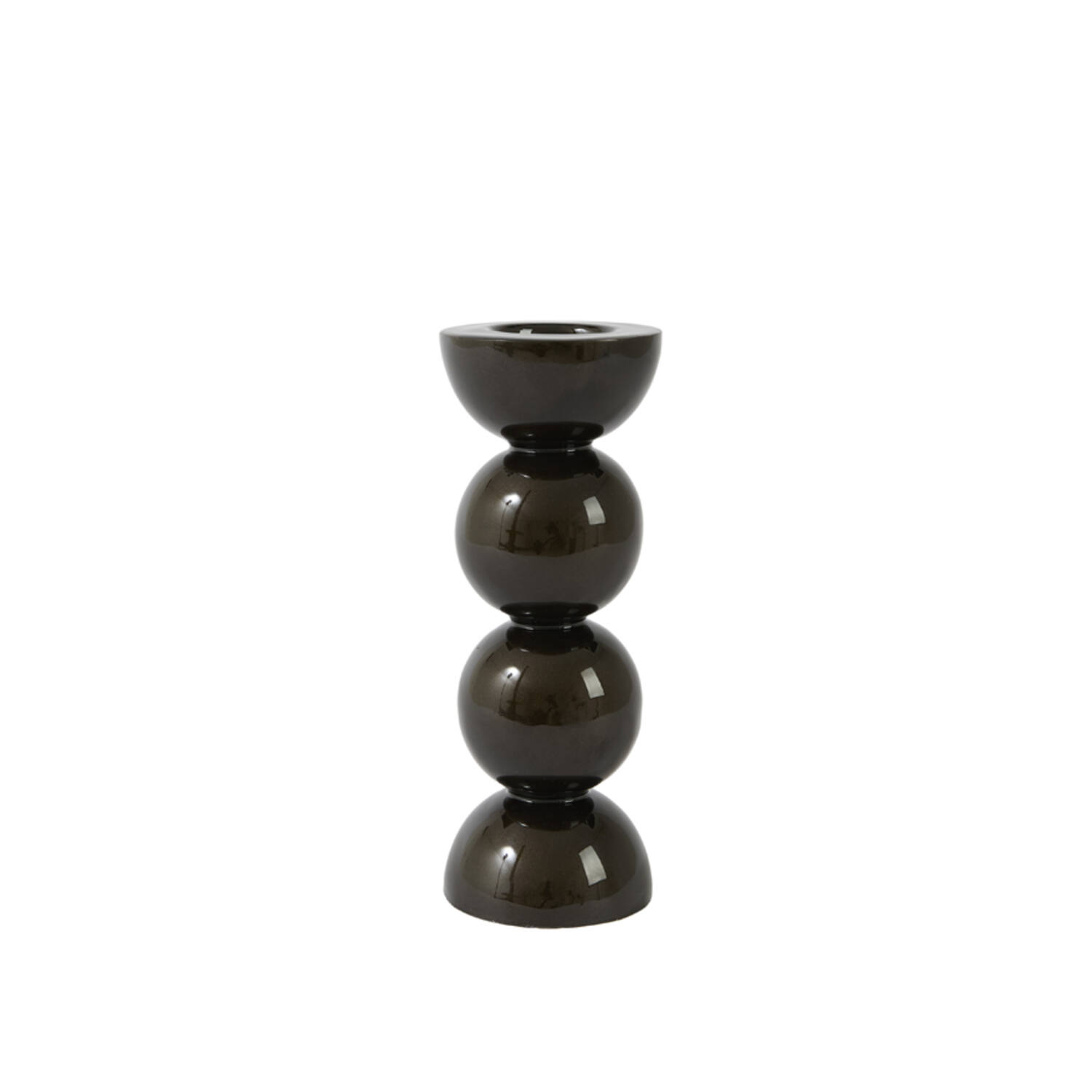 Candle stick Ø7,5x20,5 cm NYONS shiny brown-bronze