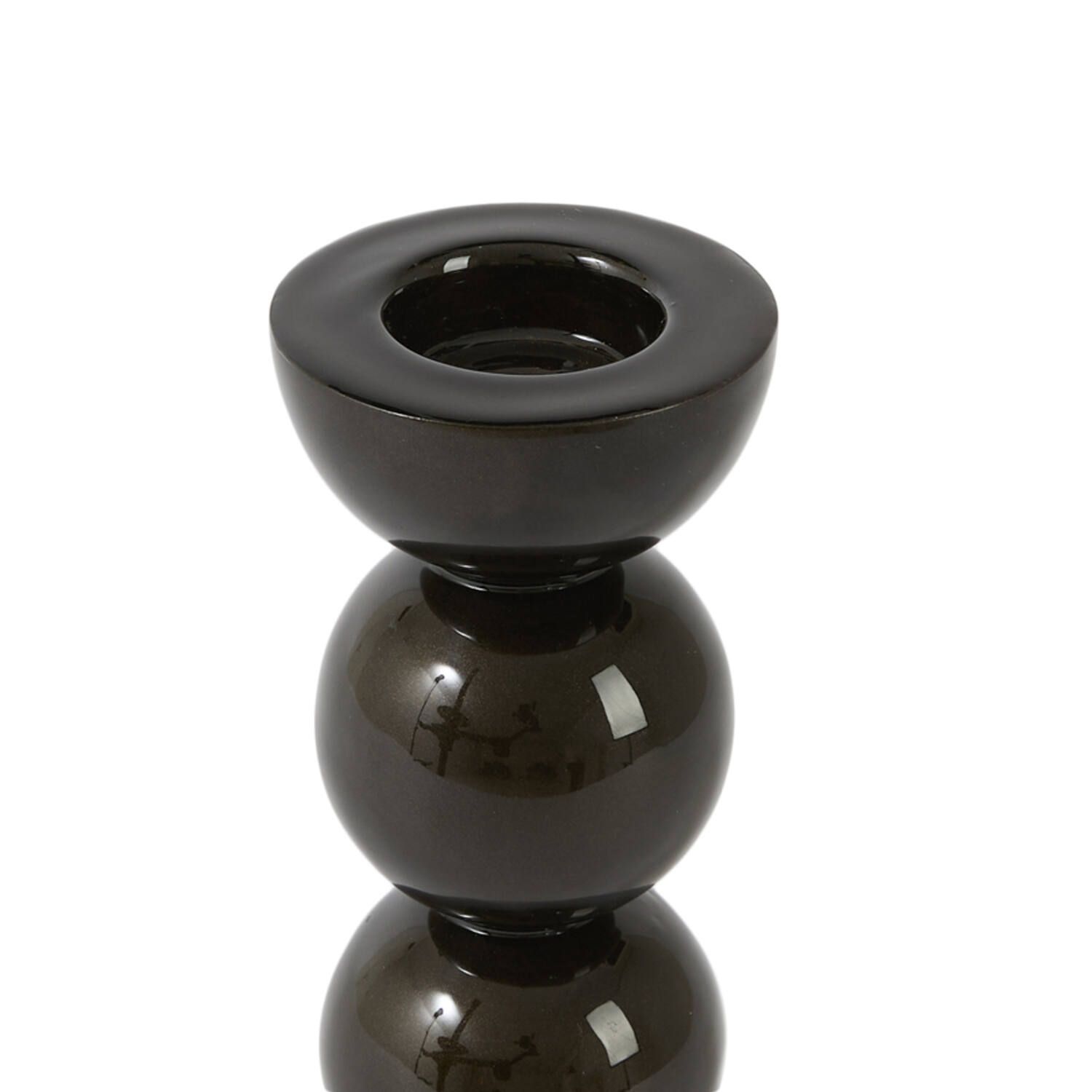Candle stick Ø7,5x20,5 cm NYONS shiny brown-bronze
