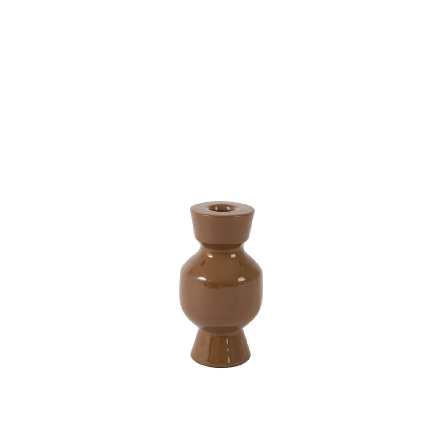 Candle stick Ø8x15 cm ROAS shiny caramel