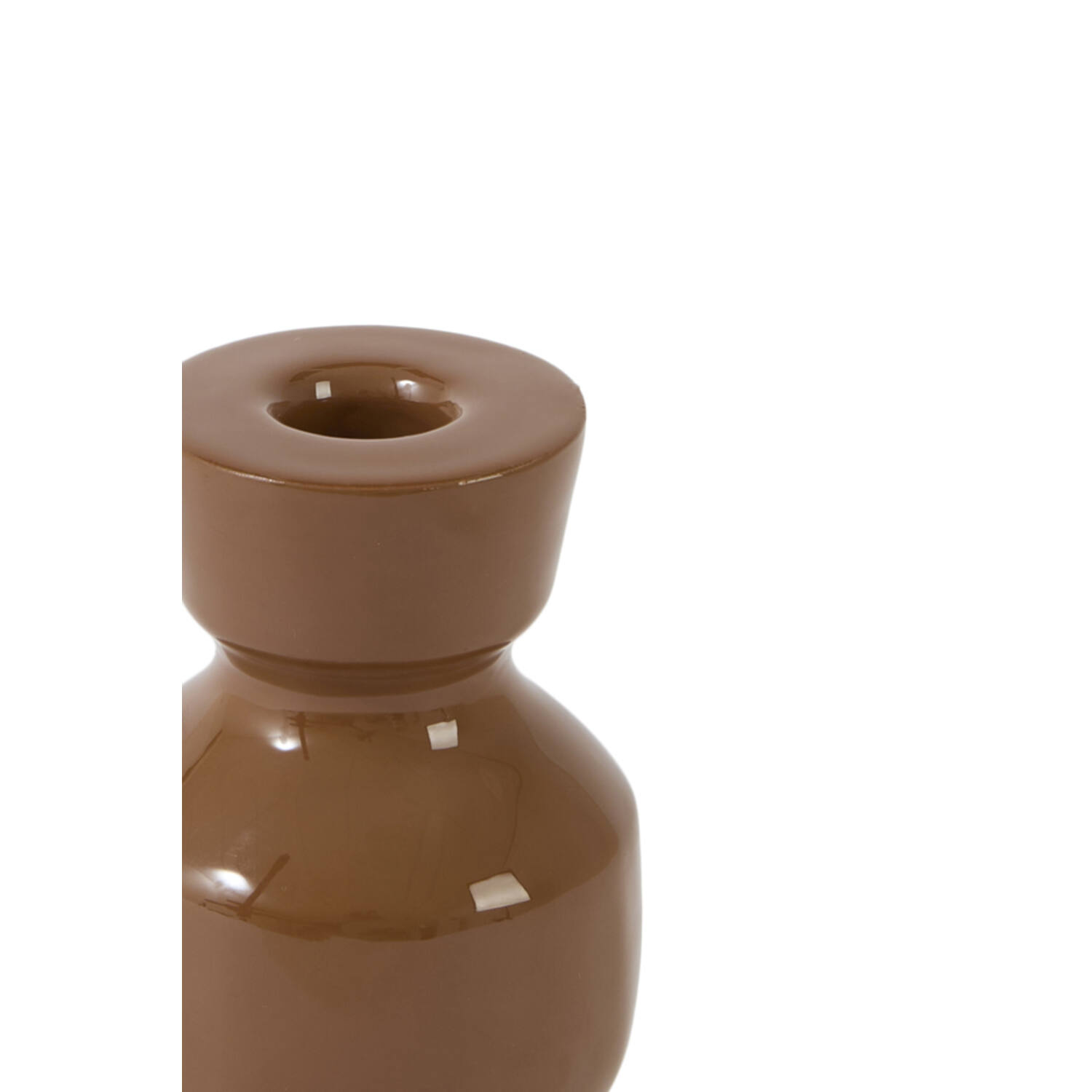 Candle stick Ø8x15 cm ROAS shiny caramel