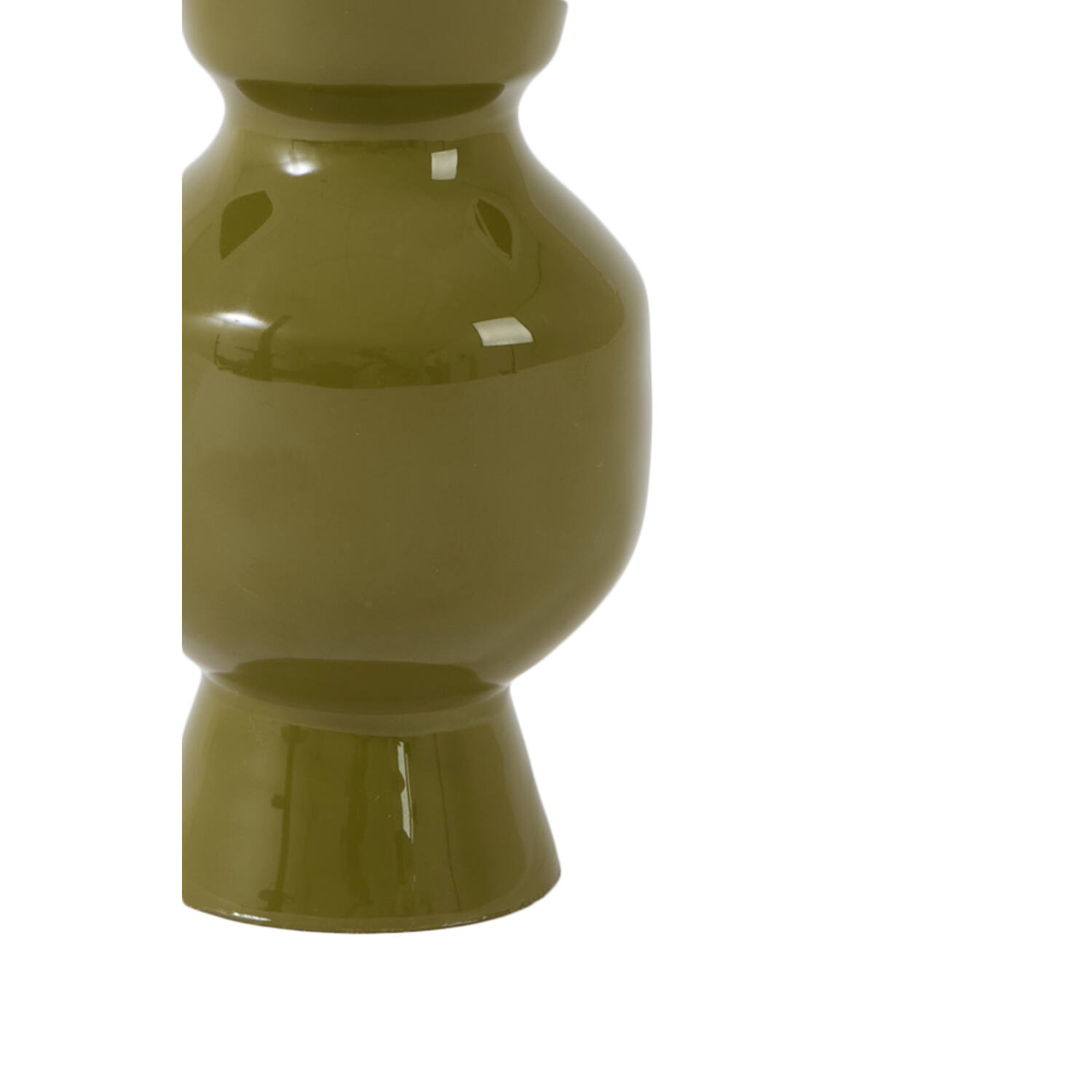 Candle stick Ø8x15 cm ROAS shiny olive green