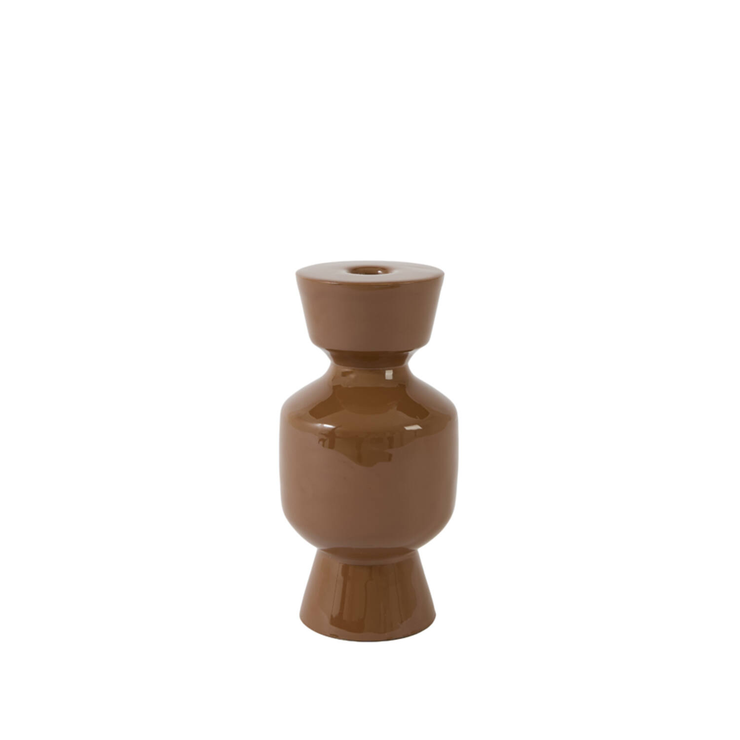 Candle stick Ø10x20 cm ROAS shiny caramel