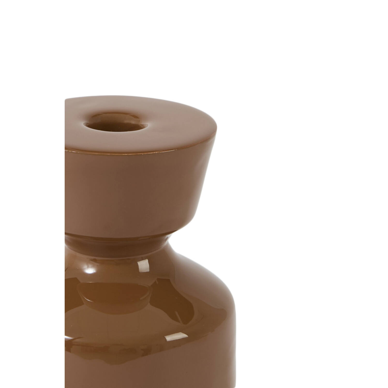 Candle stick Ø10x20 cm ROAS shiny caramel