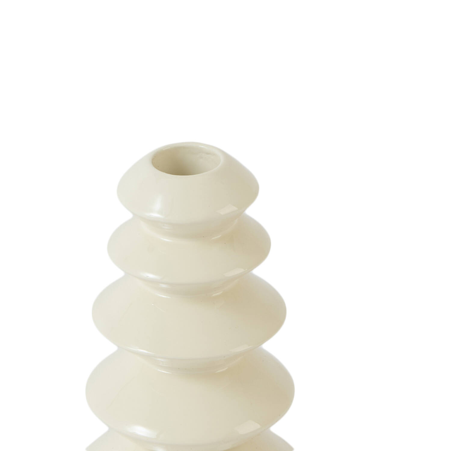 Candle stick Ø8x13 cm MERLIN shiny cream