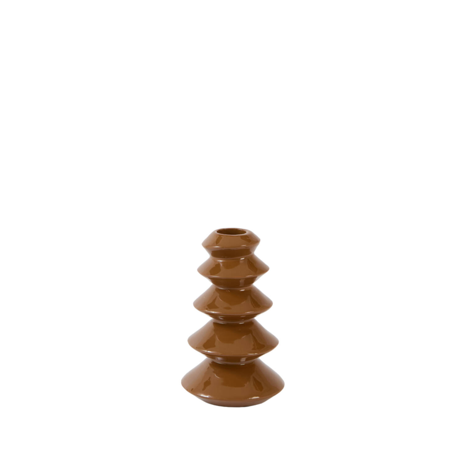Candle stick Ø8x13 cm MERLIN shiny caramel