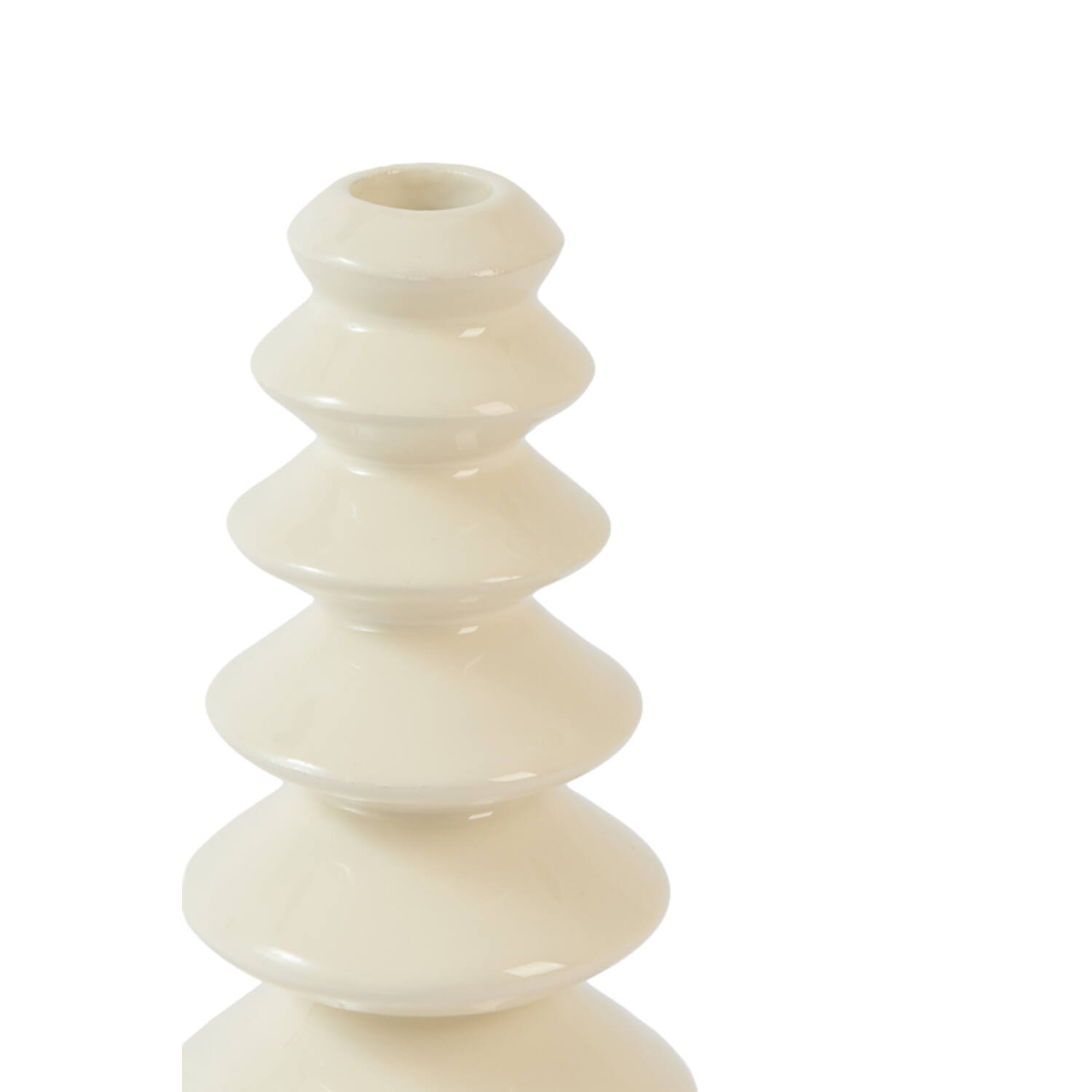 Candle stick Ø10x23 cm MERLIN shiny cream
