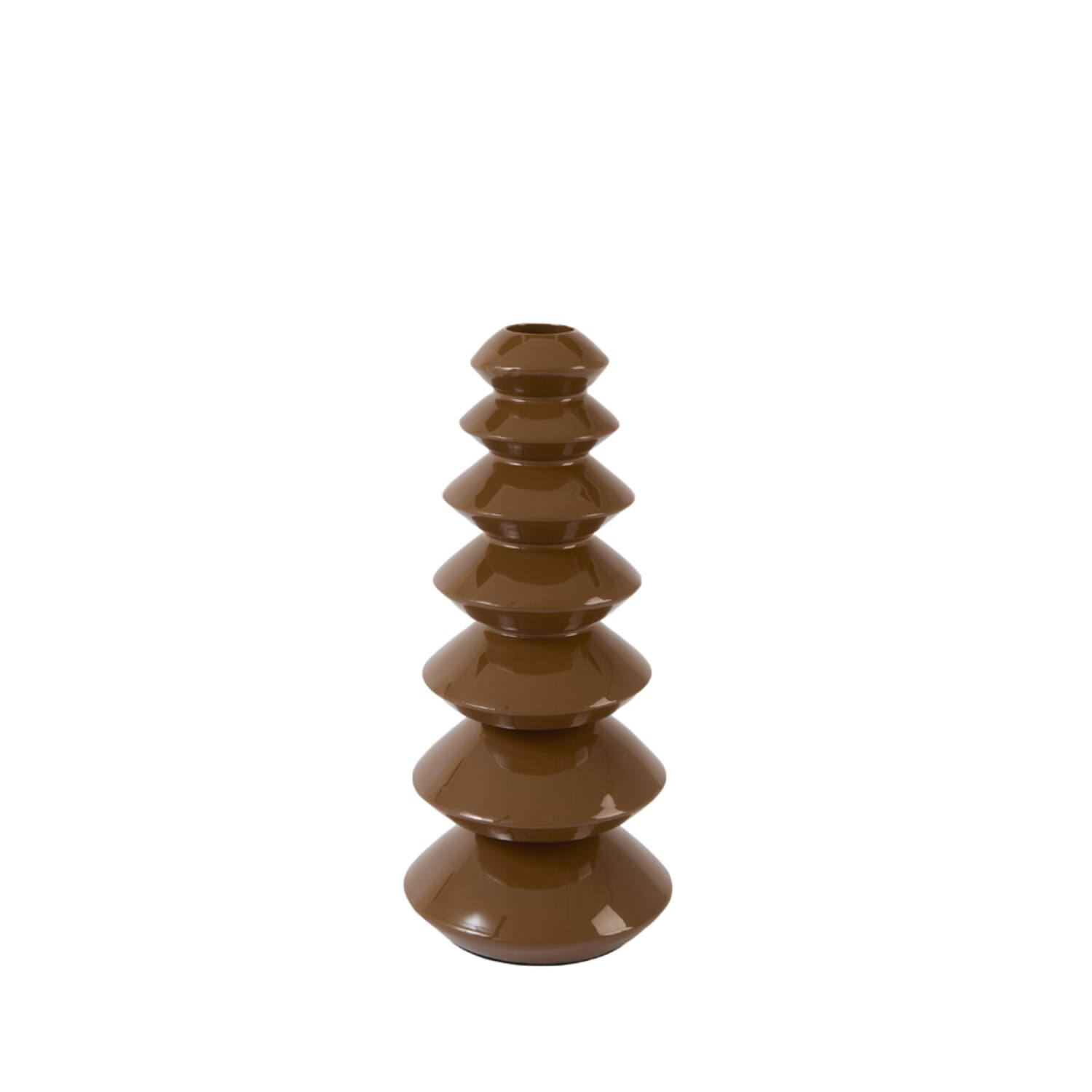 Candle stick Ø10x23 cm MERLIN shiny caramel