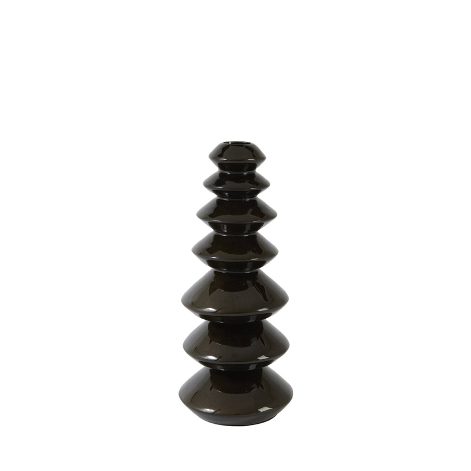 Candle stick Ø10x23 cm MERLIN shiny brown-bronze