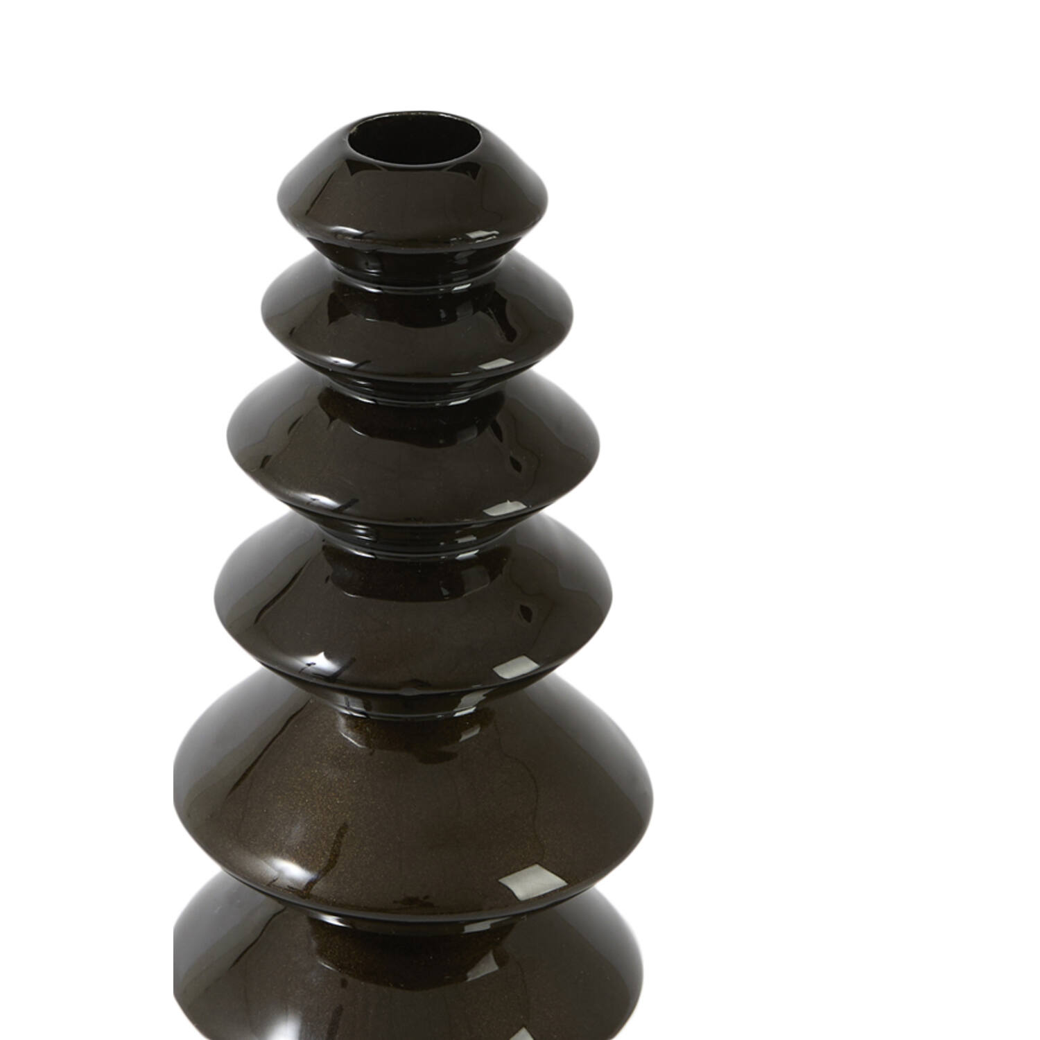 Candle stick Ø10x23 cm MERLIN shiny brown-bronze