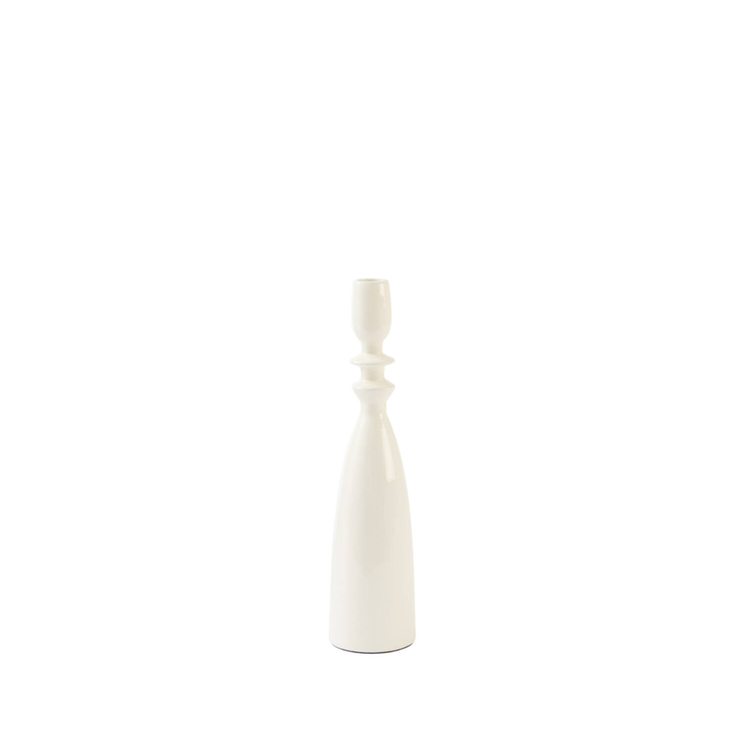 Candle stick Ø7,5x32 cm MELVE shiny cream
