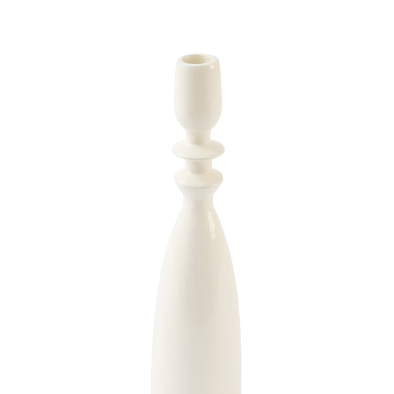 Candle stick Ø7,5x32 cm MELVE shiny cream